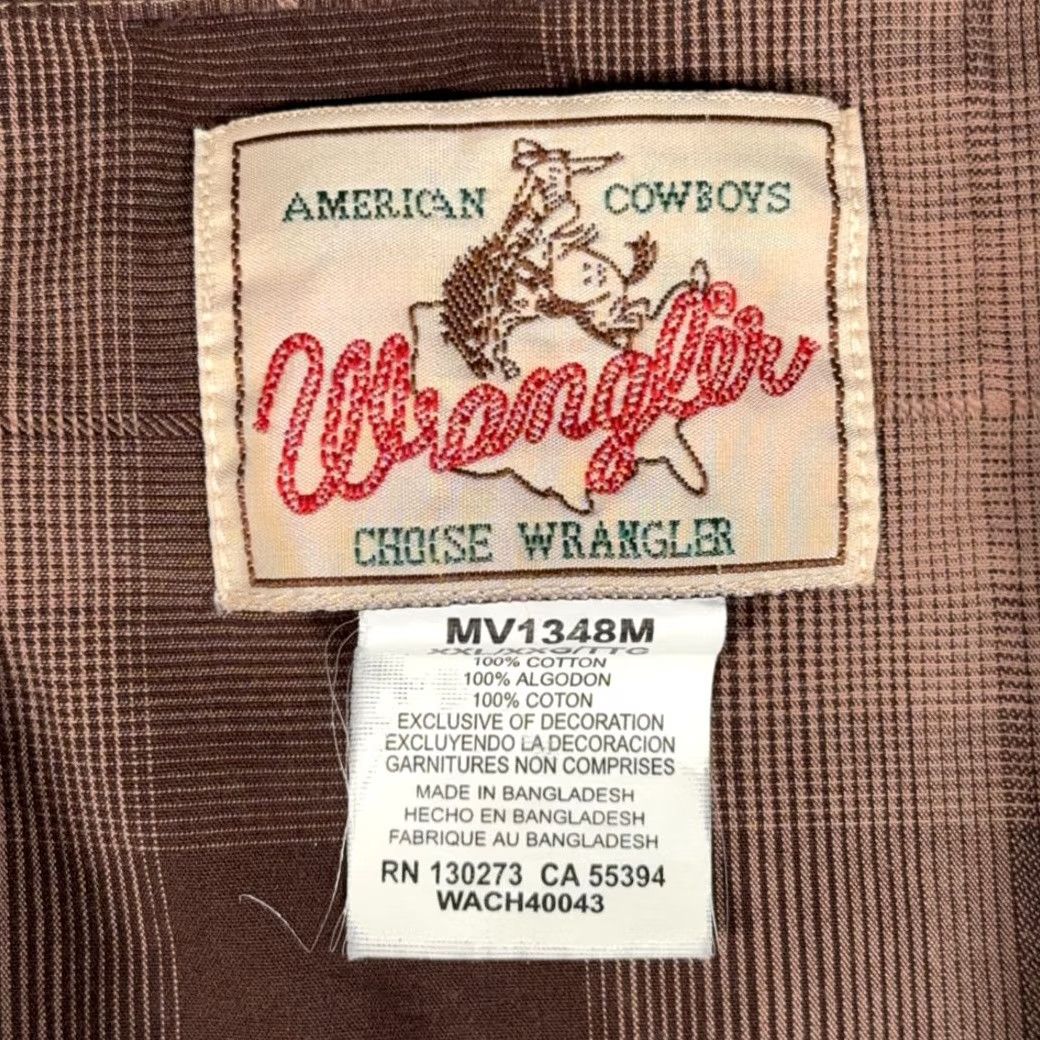 Wrangler VINTAGE Wrangler Western Shirt Adult 2XL Brown Plaid Pearl Snap American Cowboy Shirt Size US XXL / EU 58 / 5 - 4 Thumbnail