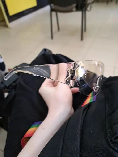 Electric Visual Clear Frame Trendy Star Rimless Sunglasess Size ONE SIZE - 3 Thumbnail