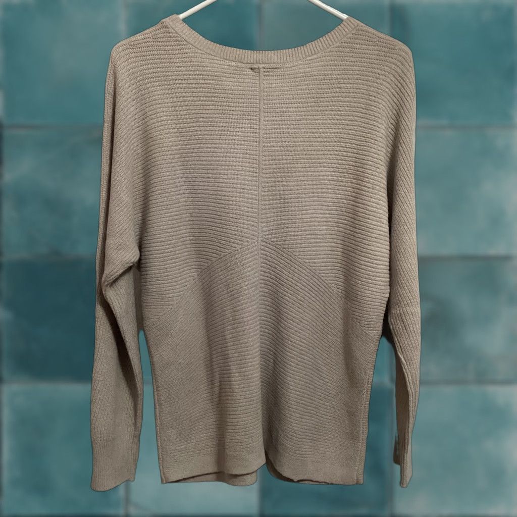 J. Jill J Jill Wearever Sweater Women Small Tall Taupe Ribbed Knit Dolman Long Sleeve Size S / US 4 / IT 40 - 1 Thumbnail
