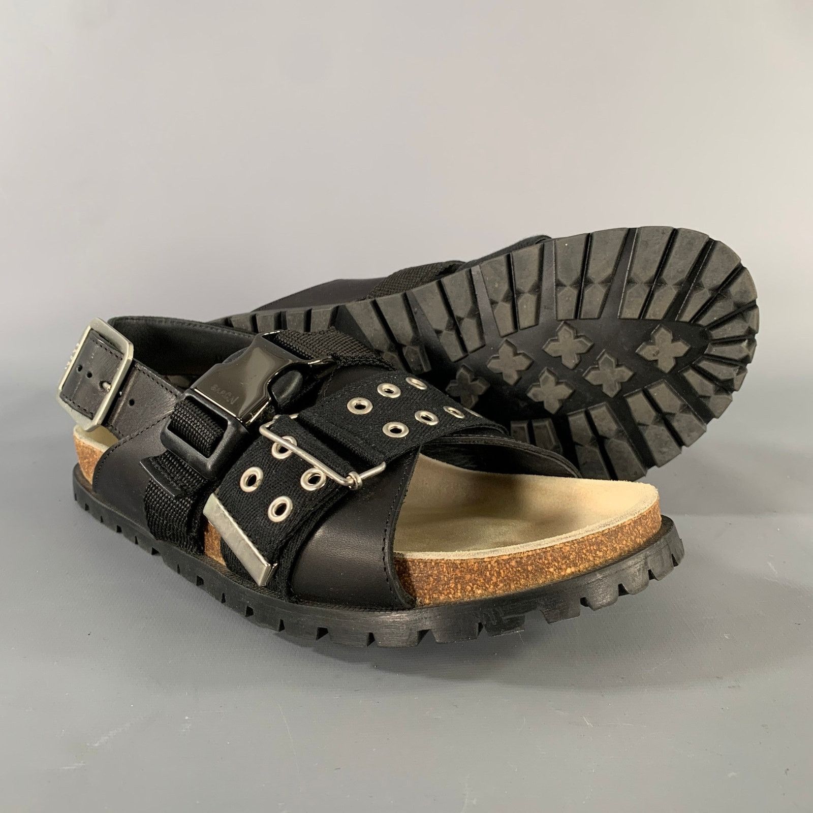 A.P.C. A.P.C. Size 8 Black Silver Gladiator Sandals Size US 8 / EU 41 - 5 Thumbnail