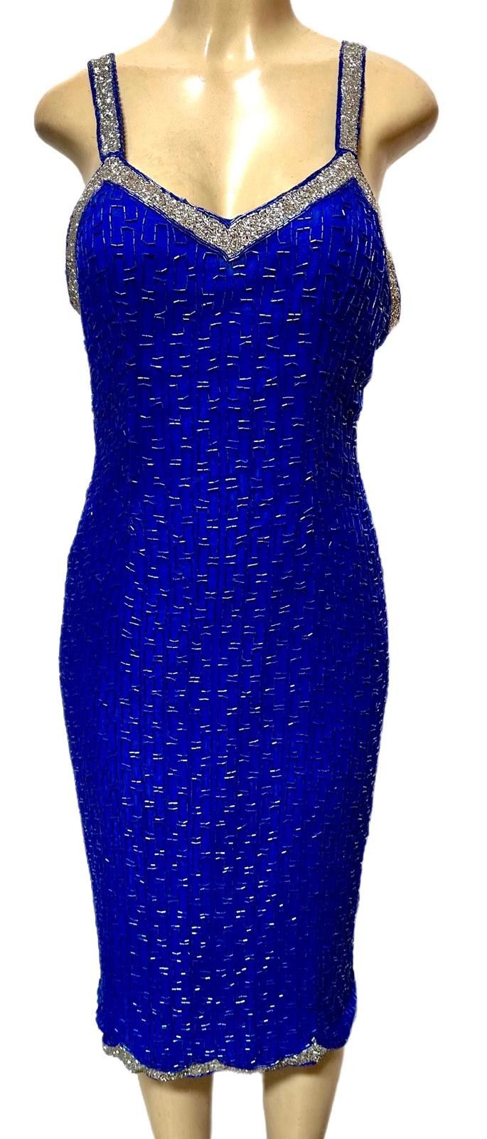 Other Sequin Royal Blue Evening Dress w/Silver Trim size 8 Size M / US 6-8 / IT 42-44 - 1 Preview