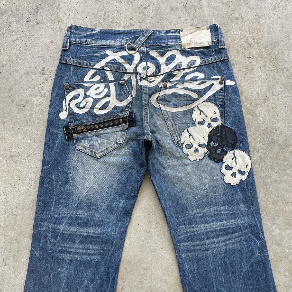 If Six Was Nine Vintage Japan Jeans Skulls Distressed Faded Denim Pants W32 Size US 32 / EU 48 - 15 Thumbnail