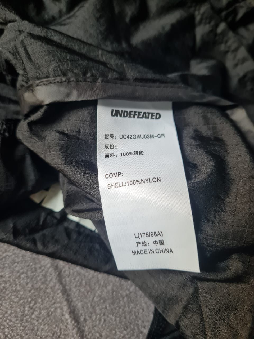 Undefeated UNDEFEATED WINDBREAKER BLACK Size US L / EU 52-54 / 3 - 10 Thumbnail