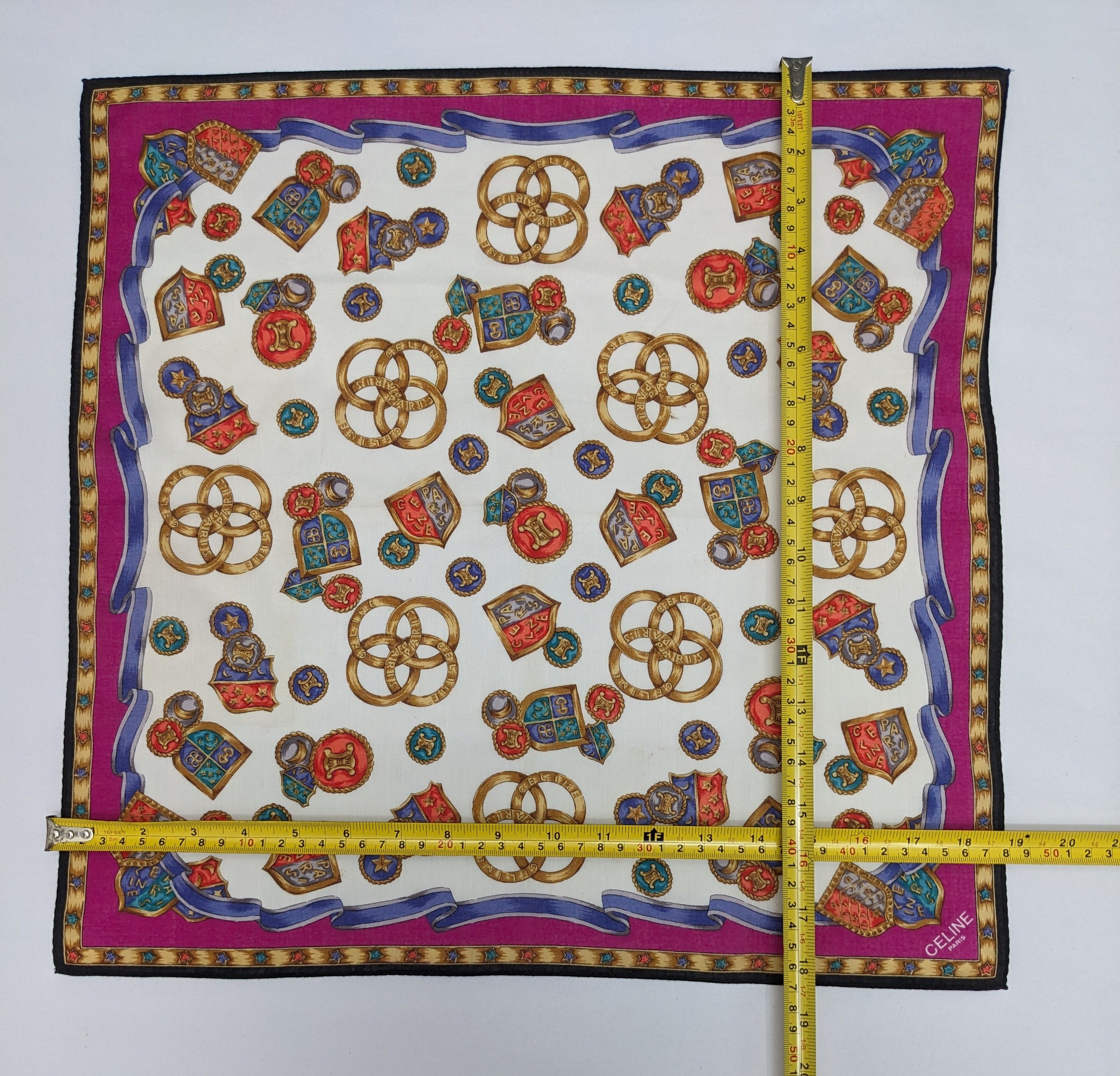 Celine CELINE Paris Silk Macadam Heraldic Crest Medal Shield Star Size ONE SIZE - 4 Thumbnail