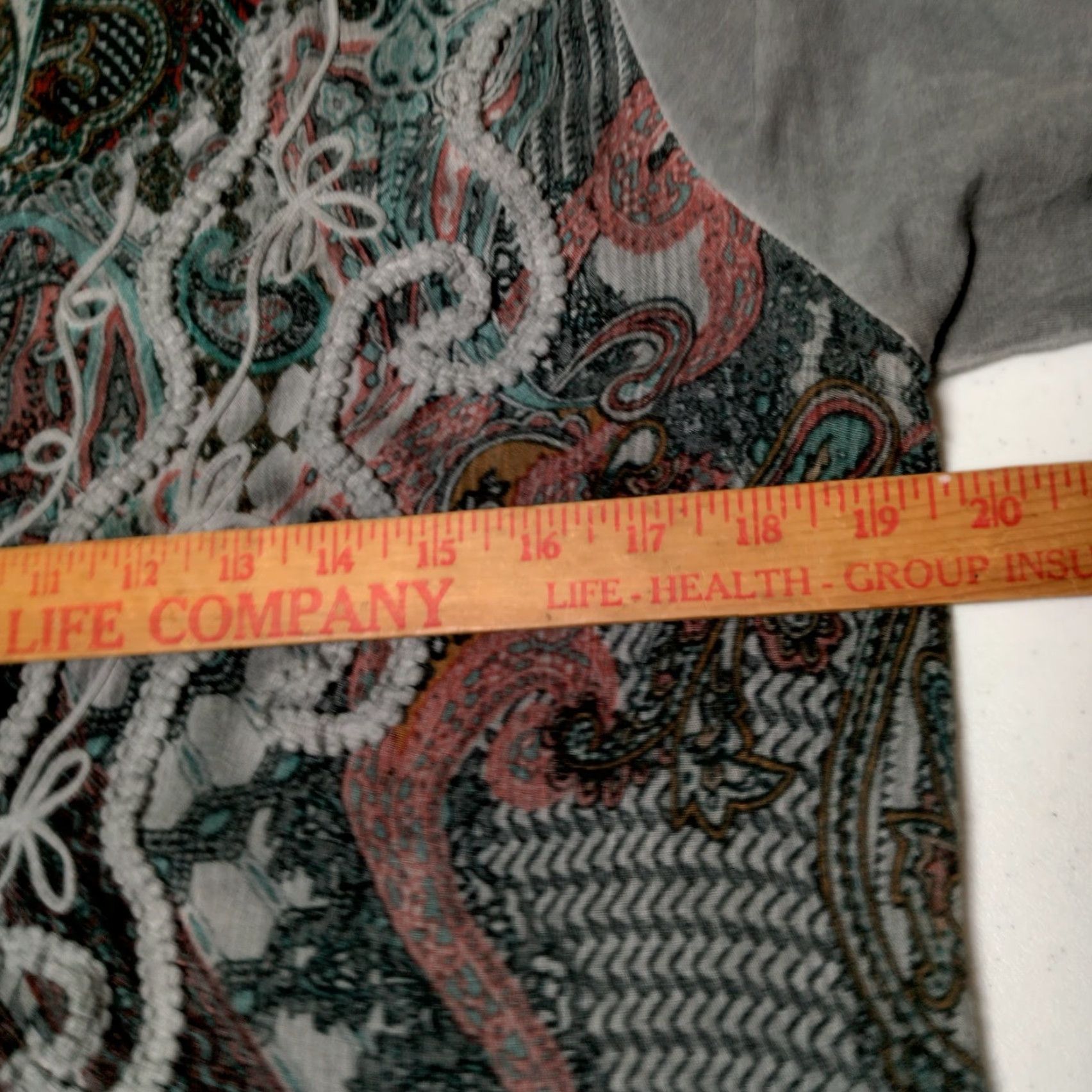 Soft Surroundings SOFT SURROUNDINGS Tunic Top Shirt Women Small Gray Paisley Embroidered Lace Trim Bohemian Size S / US 4 / IT 40 - 5 Thumbnail