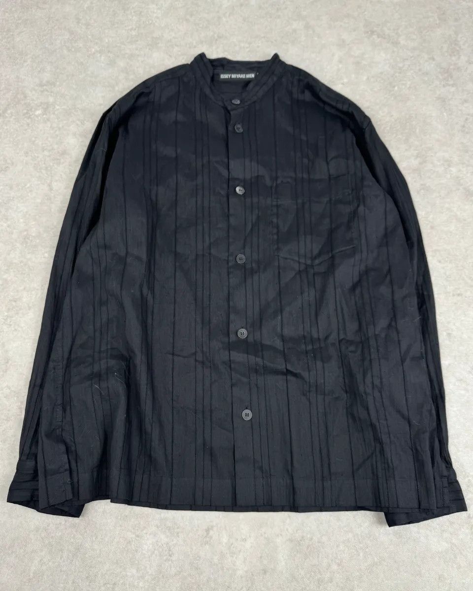 Issey Miyake Issey Miyake Black Lined Light Mao Shirt Size US L / EU 52-54 / 3 - 4 Thumbnail