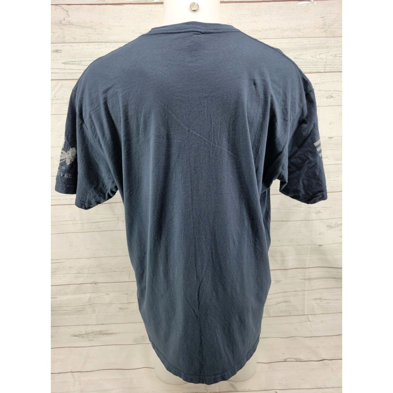 Vintage Grunt Style T-Shirt 2XL Liberty Throughout All The Land Blue Mens Short Sleeve Size US XXL / EU 58 / 5 - 6 Thumbnail