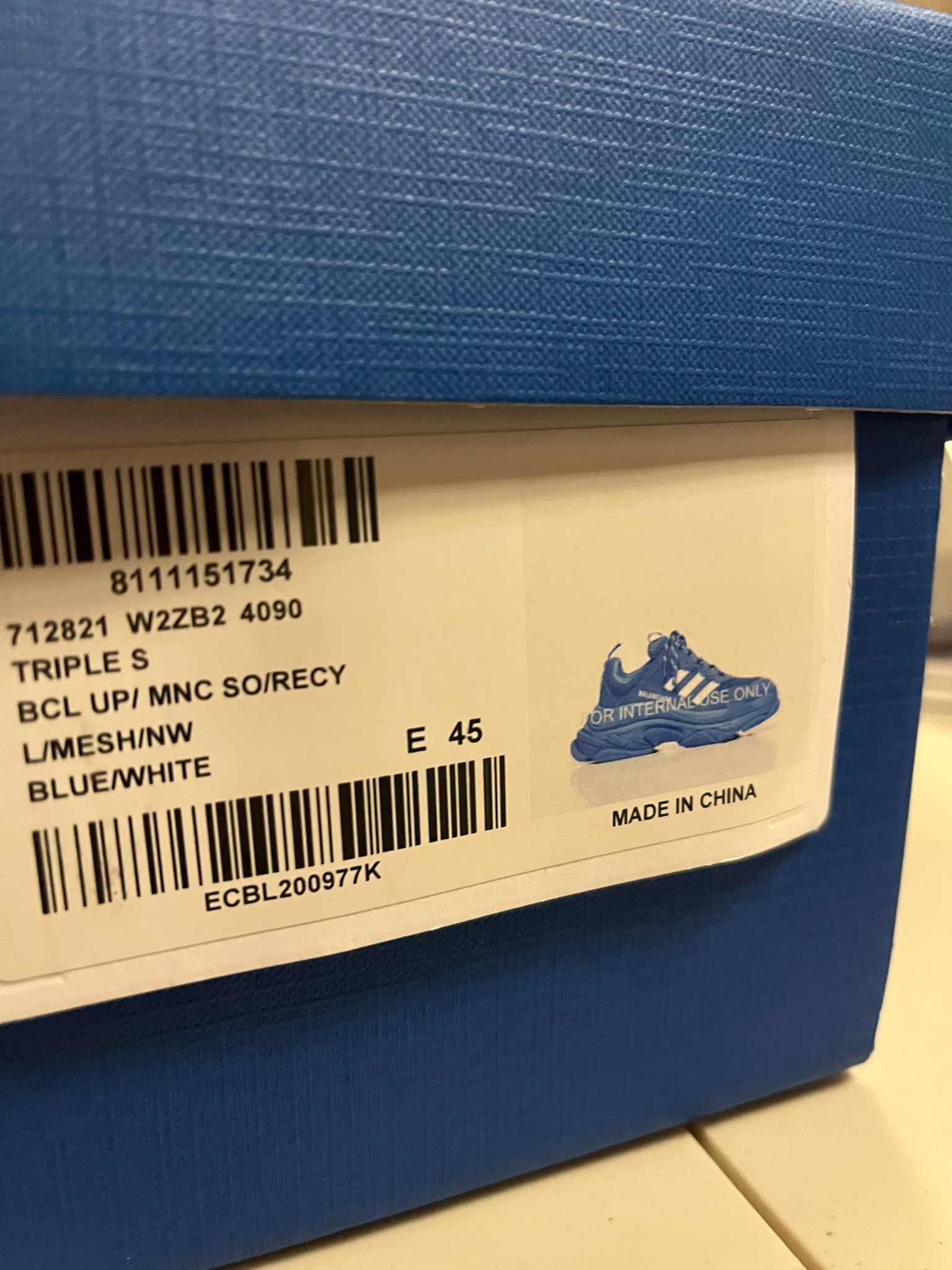 o1rshd1 Triple S Mesh Sneakers in Blue/White Low Top Sneakers