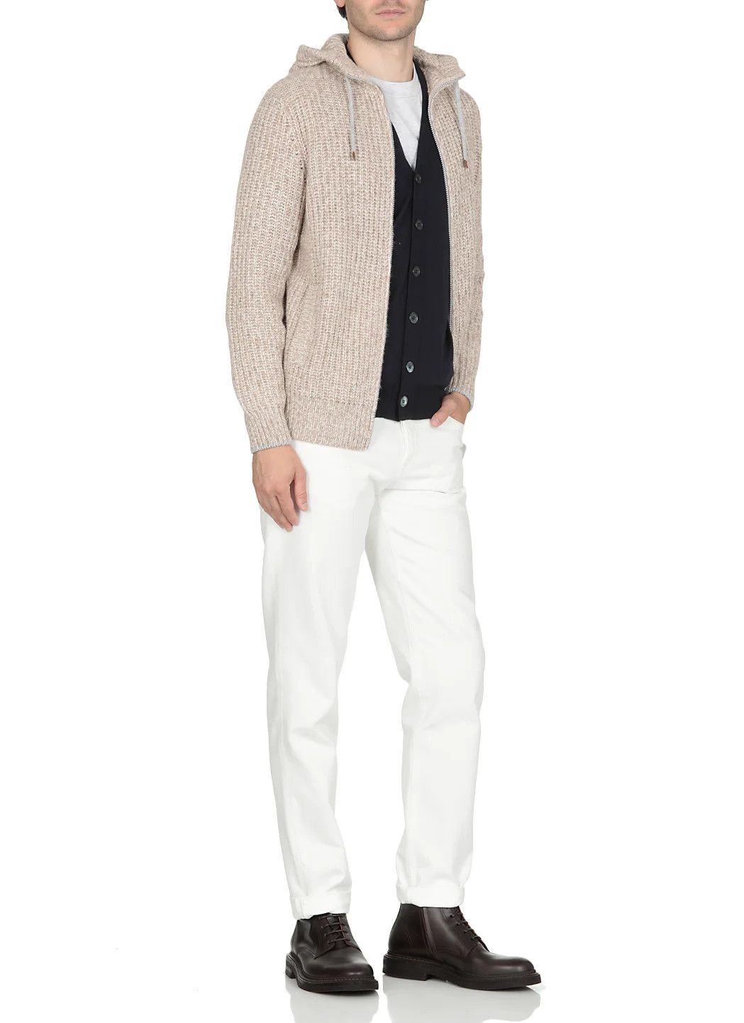 Brunello Cucinelli o1w1db10425 V-Neck Cashmere Cardigan in Navy Blue Size US S / EU 44-46 / 1 - 5 Thumbnail