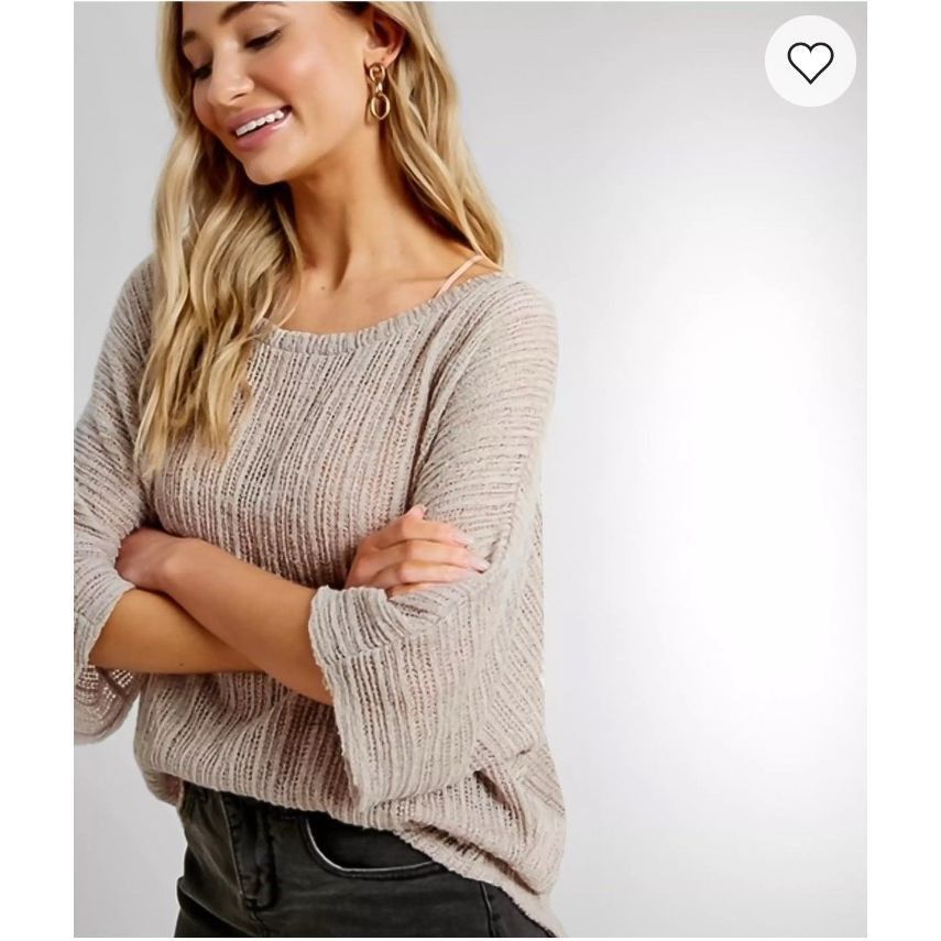 Other Cherish Open Weave Top Off Taupe S Size S / US 4 / IT 40 - 1 Thumbnail