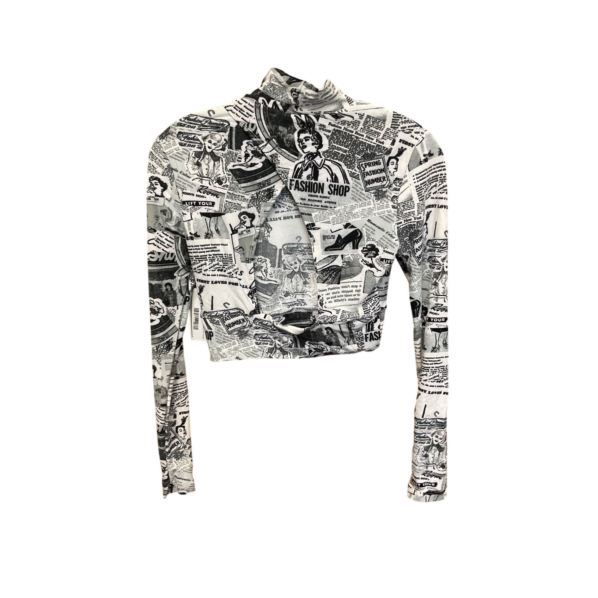 Other No Comment NY/LA Black & White Newspaper Print Long Sleeve C Size S / US 4 / IT 40 - 3 Thumbnail