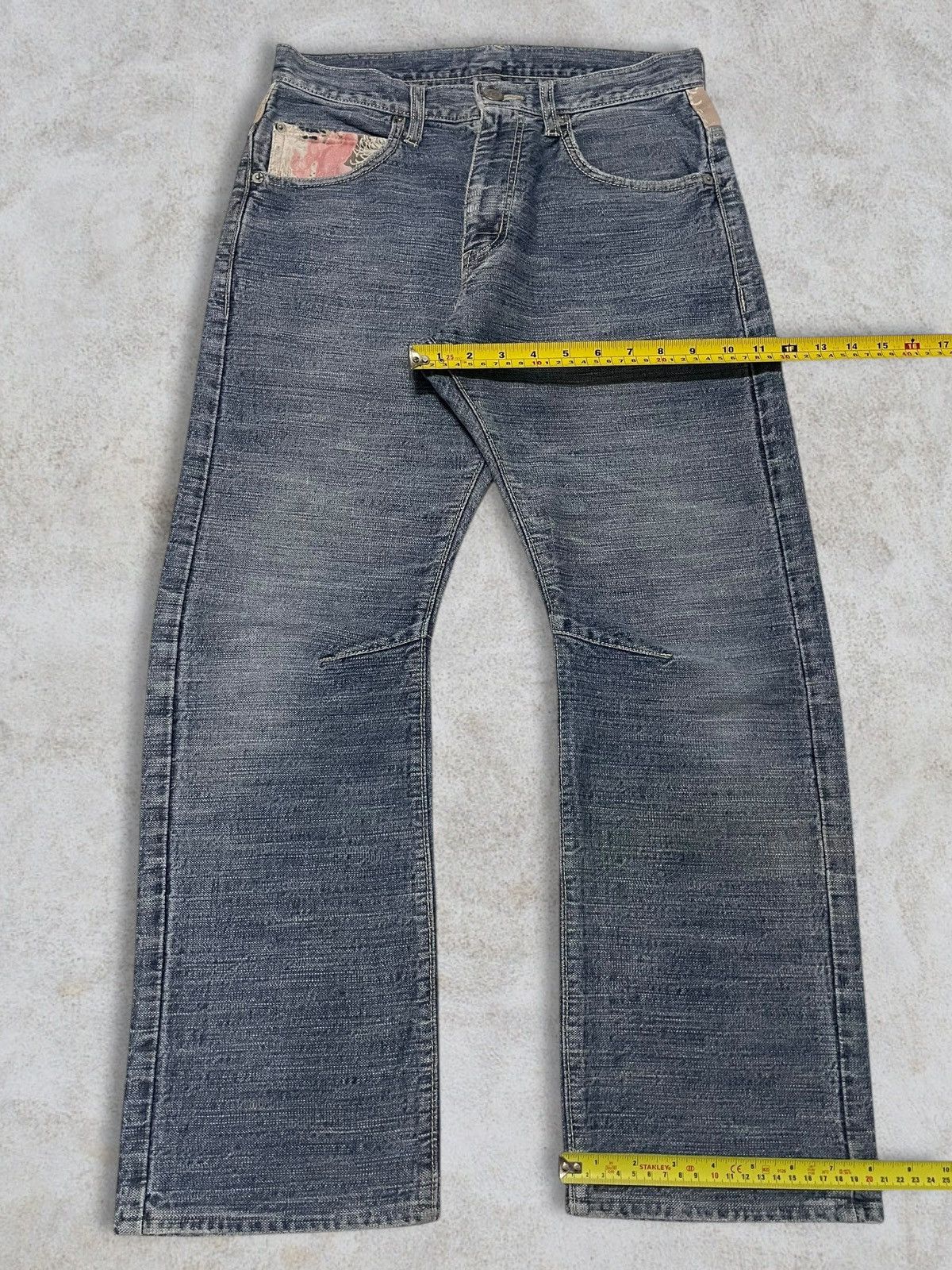 Karakuri Tamashii Vintage Japanese Karakuri Style Koi Fish Washed Sugoi Jeans Size 30" / US 8 / IT 44 - 12 Thumbnail