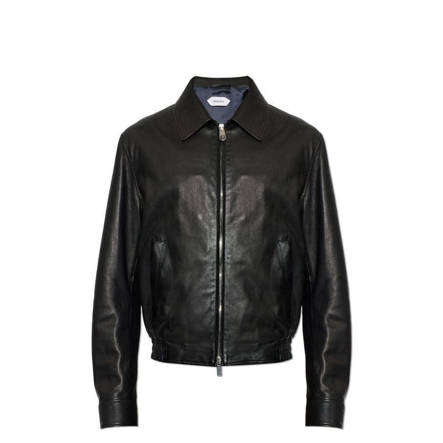 Versace VERSACE Black Leather Jacket New & Authentic (Men's size:XL; Size US XL / EU 56 / 4 - 1 Preview