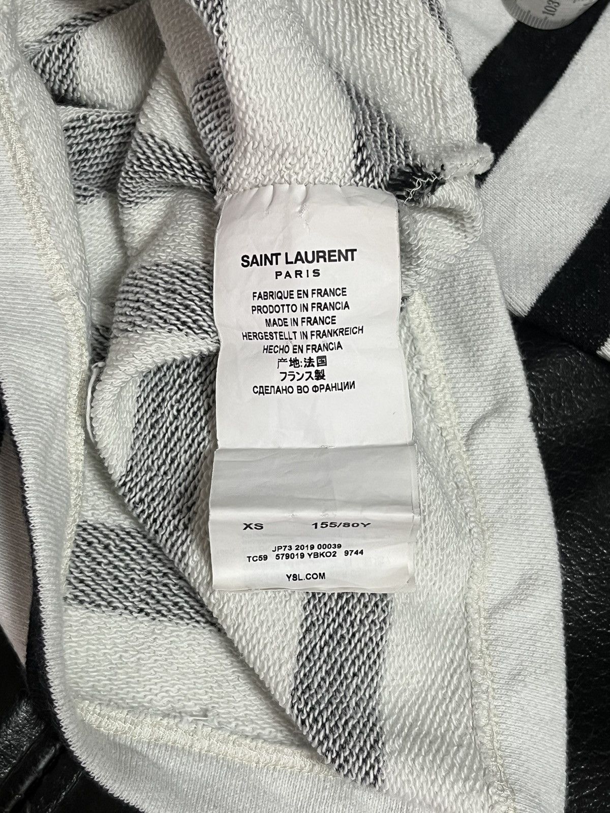 Saint Laurent Paris Saint Laurent Paris Striped Cotton Long Sleeve Sweatshirt Size S / US 4 / IT 40 - 4 Thumbnail