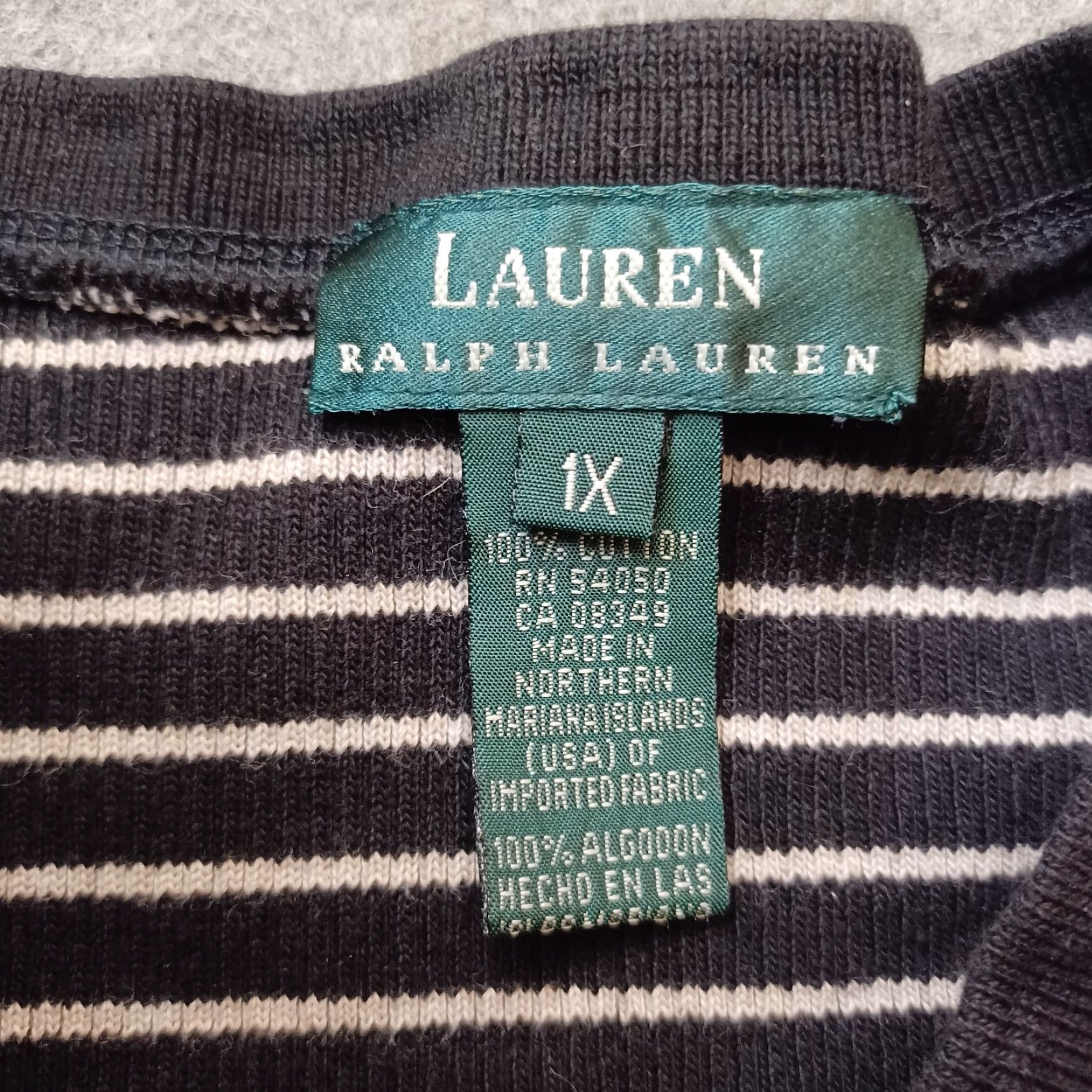 Ralph Lauren Lauren Ralph Lauren Women Sweater 1X Black Striped Short Sleeve Pocket Logo Size XL / US 12-14 / IT 48-50 - 2 Thumbnail