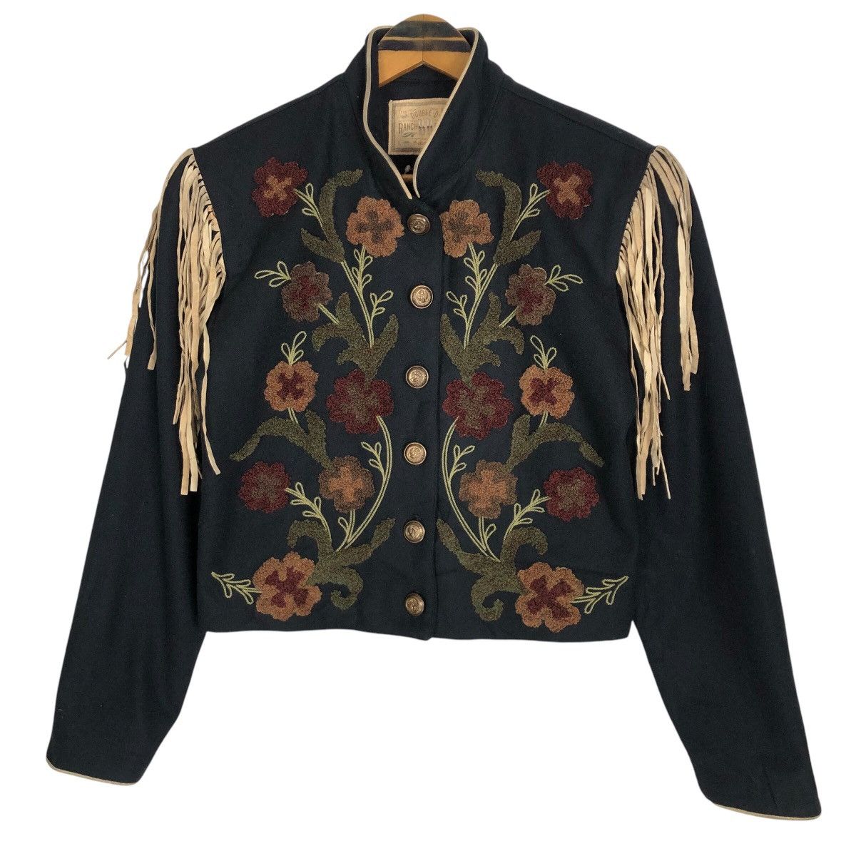 Cowboy Equipment Vintage 90s Double D Ranch Wear Wool Cowgirl Fringe Jacket Size S / US 4 / IT 40 - 7 Thumbnail