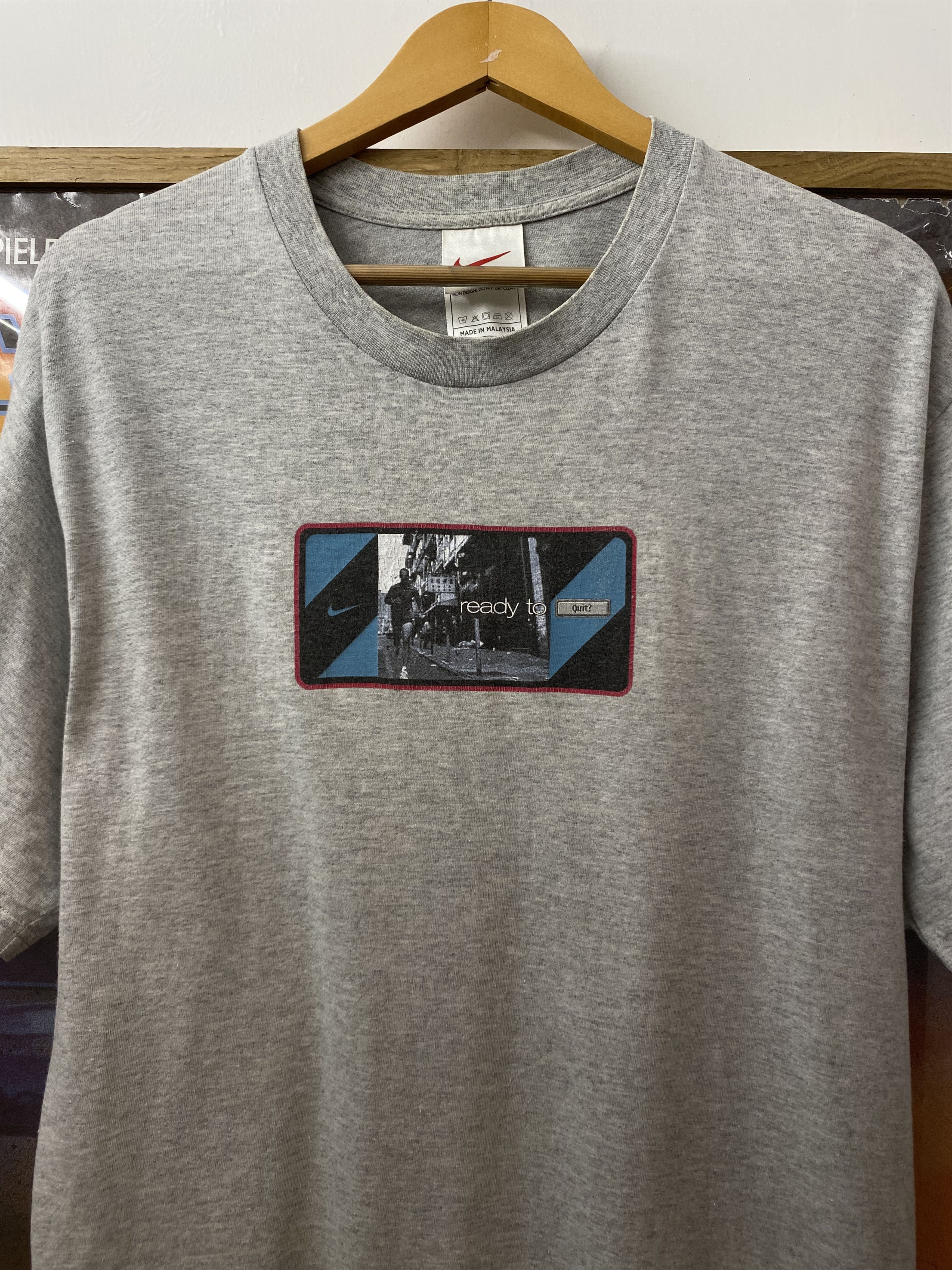 Nike 00s Nike Never Ready To Quit Running Graphic T Shirt Size US L / EU 52-54 / 3 - 4 Thumbnail