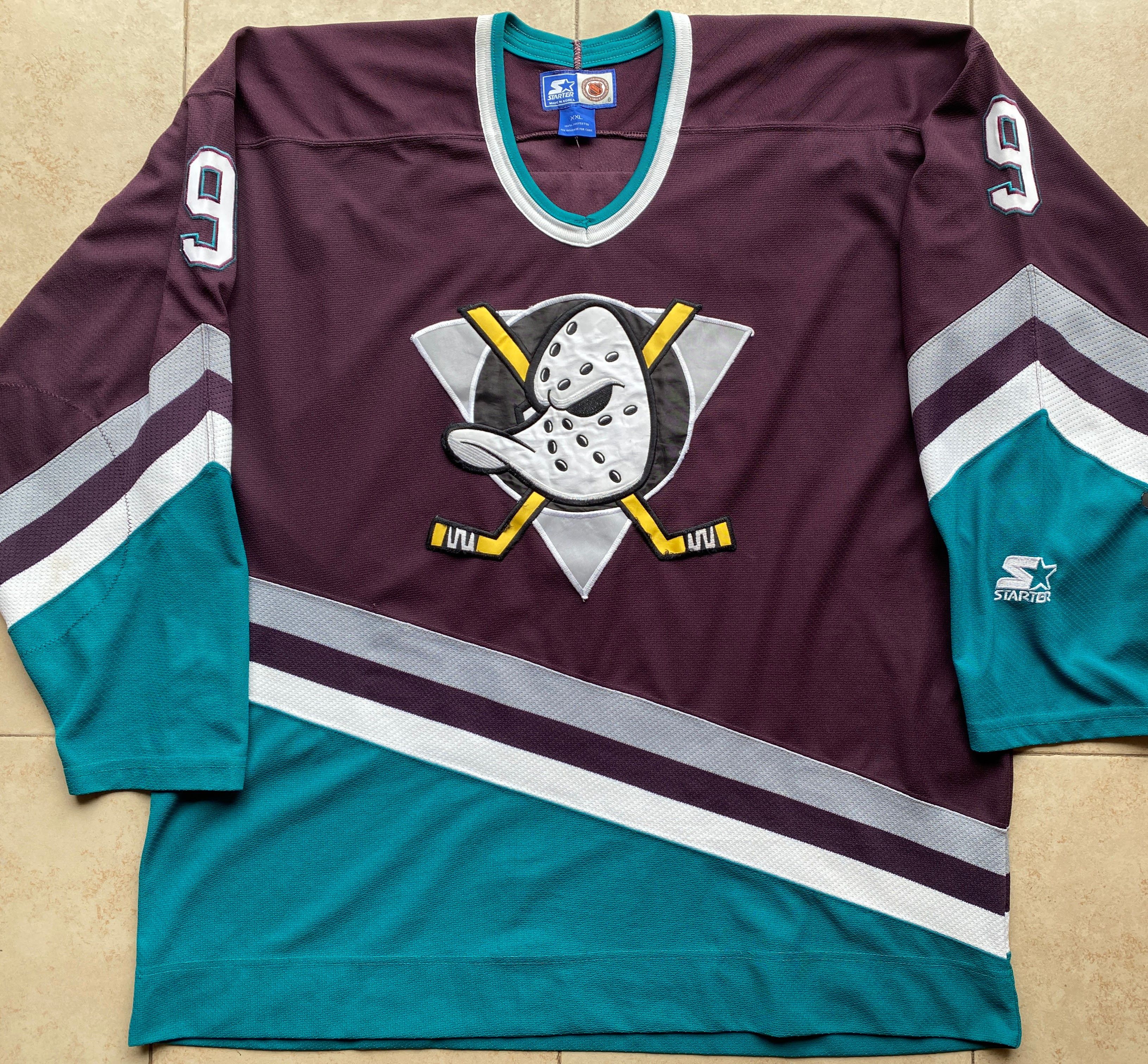 NHL Paul KARIYA #9 Anaheim Mighty Ducks 90s jersey 2X NHL vtg Size US XXL / EU 58 / 5 - 2 Thumbnail