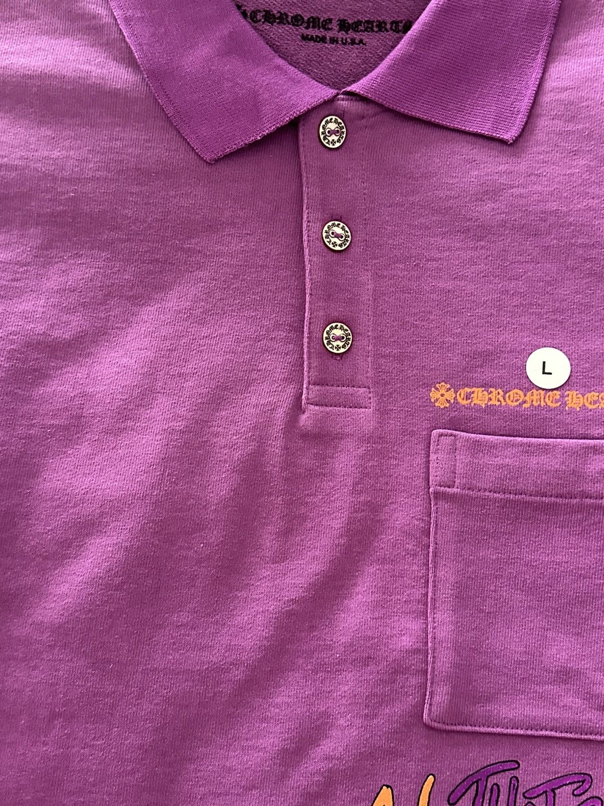 Chrome Hearts Chrome Hearts X Matty Boy More not Less Purple Polo Shirt L Size US L / EU 52-54 / 3 - 6 Thumbnail