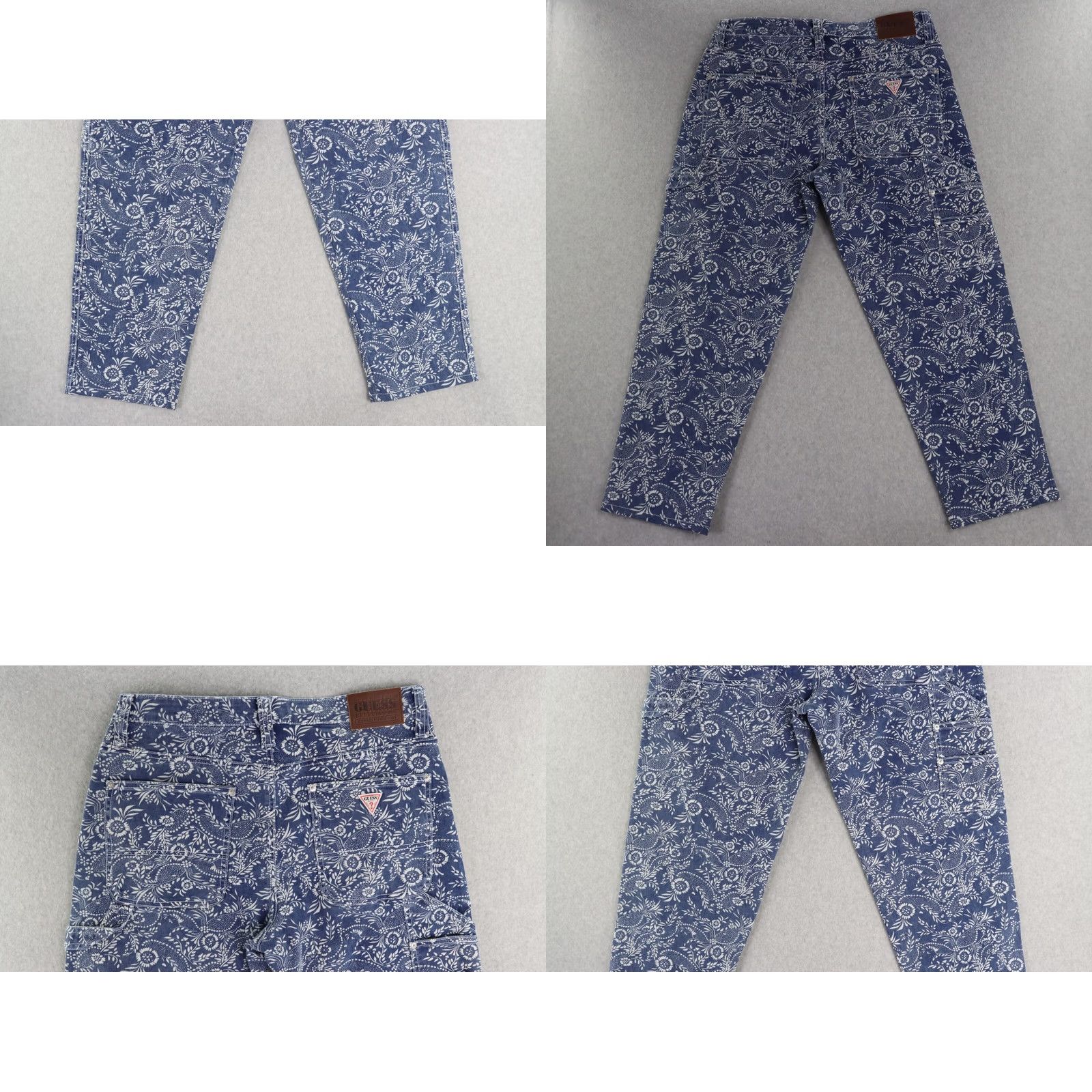 Guess GUESS Mens Jeans 32 Paisley Denim Carpenter Straight Fit Blue 27in Inseam Regular Size 32 Men Size US 32 / EU 48 - 8 Thumbnail