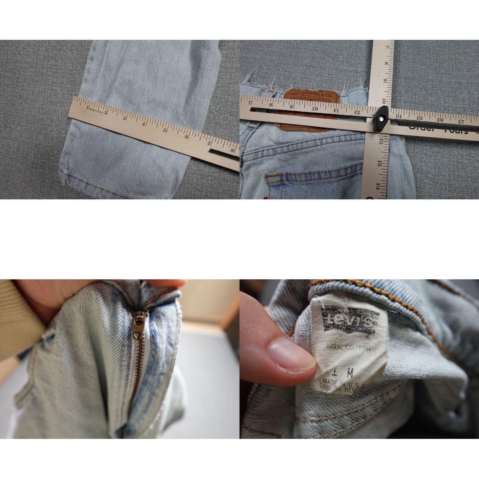 Levi's VINTAGE Levi's Jeans Womens Regular Size 11 Blue Distressed 90s USA Levi's 505 Straight Faded Washed Jeans Women Size 32" / US 10 / IT 46 - 8 Thumbnail