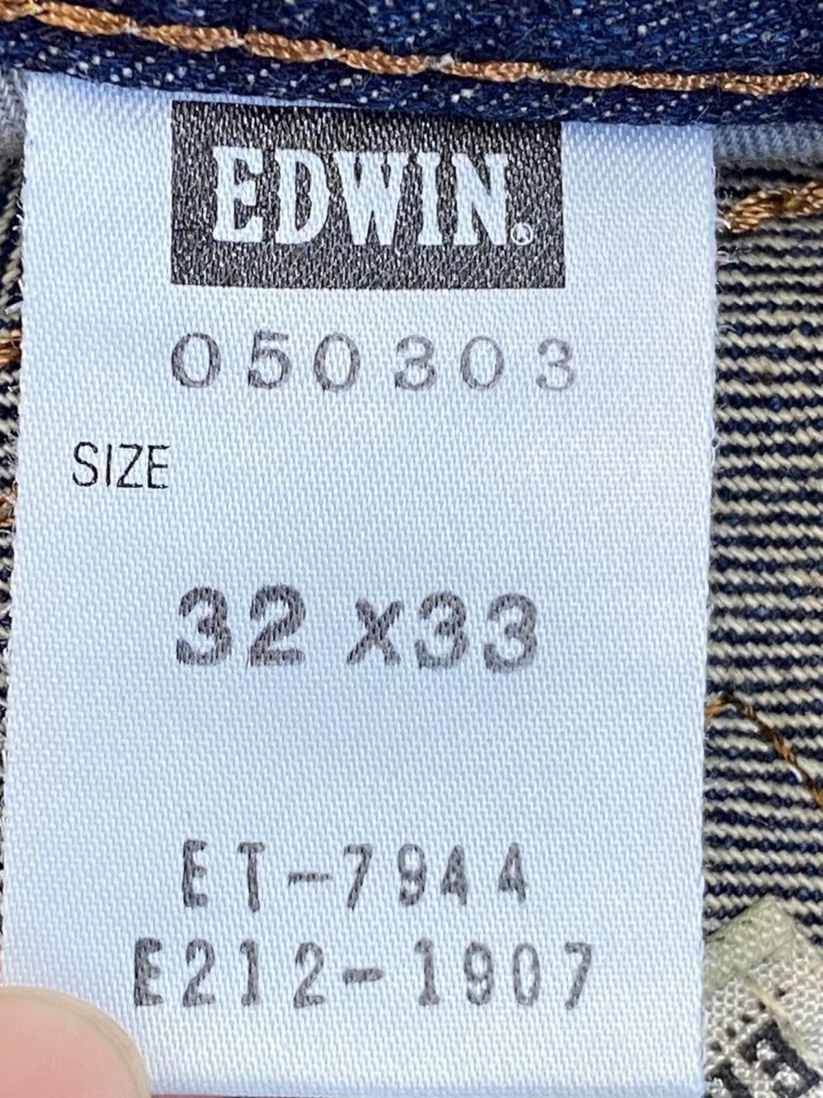 Edwin Edwin Ripped Faded Wash Style Straight Leg Jeans Size US 33 - 10 Thumbnail