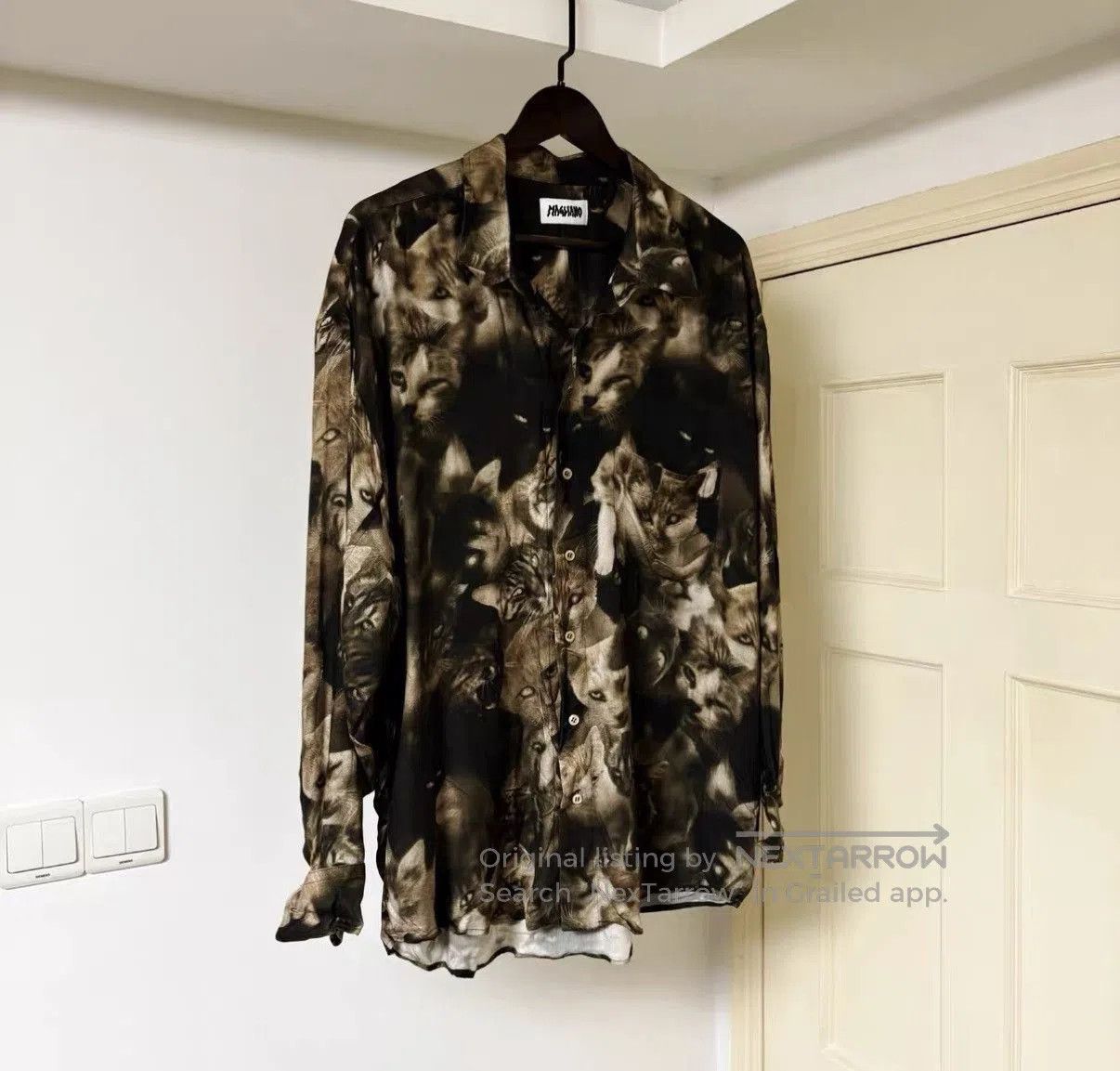 Magliano Brown Cat Print Long Sleeve Button. Size US S / EU 44-46 / 1 - 6 Thumbnail