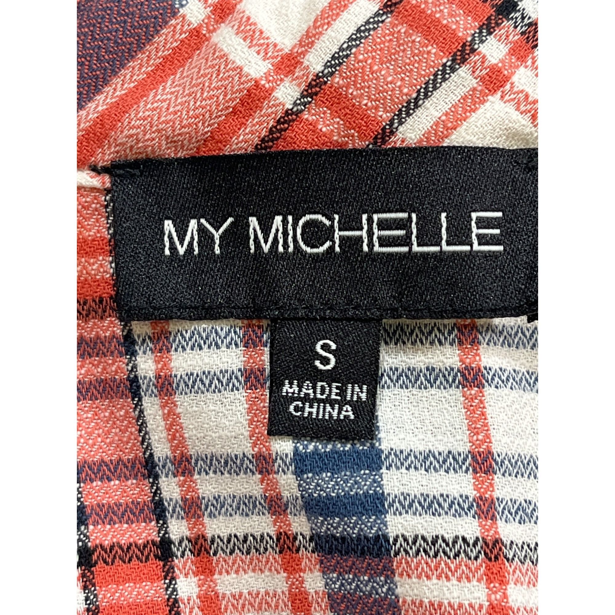 Other My Michelle SKU 7726 Womens Plaid Long Sleeve Button Up Shir Size S / US 4 / IT 40 - 9 Thumbnail