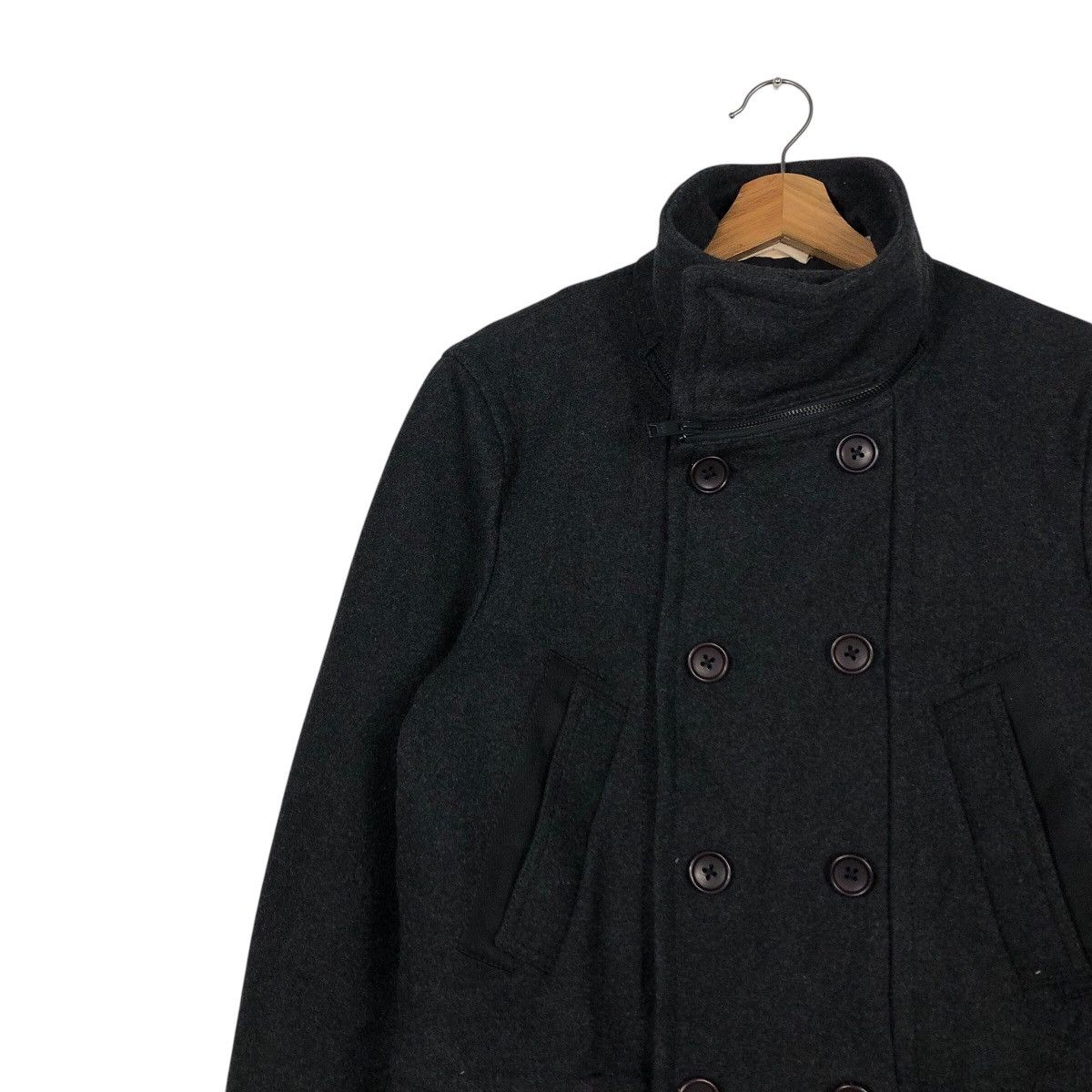 DKNY × Japanese Brand × Vintage 📌Vintage Wool Biker Jacket Rich Grey DKNY Jeans Size US S / EU 44-46 / 1 - 7 Thumbnail