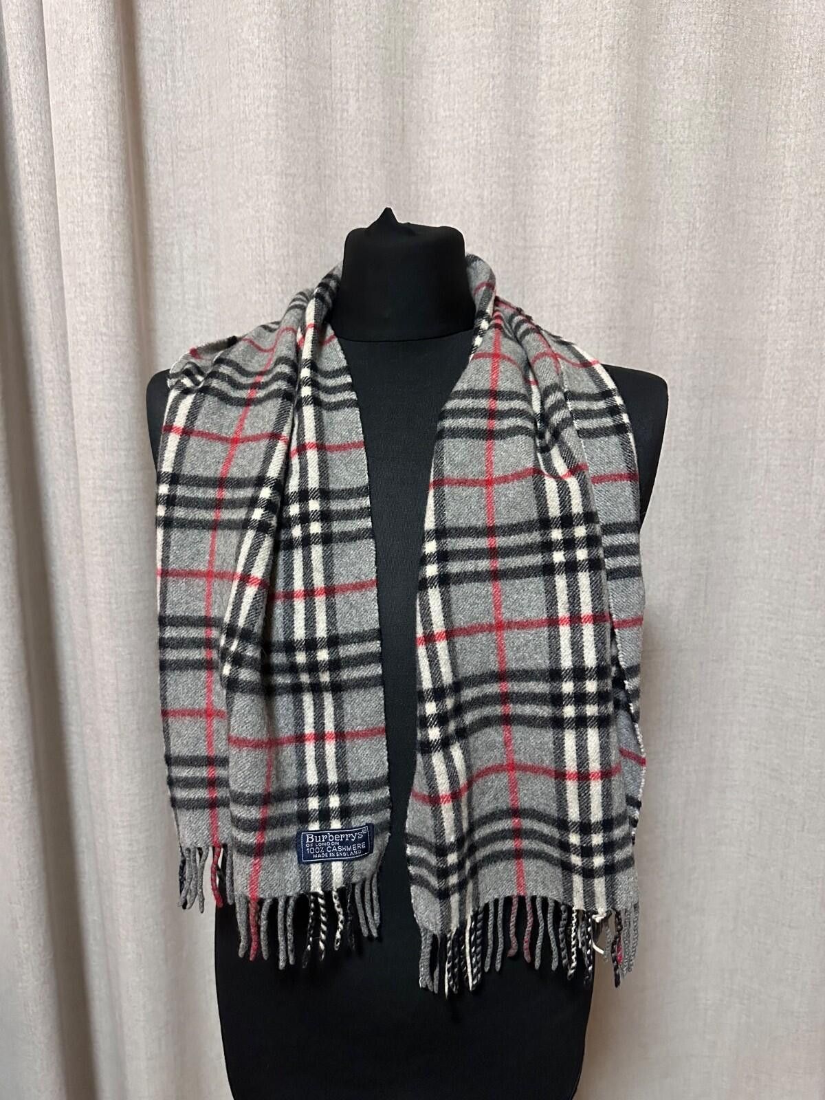 Burberry BURBERRY Gray Classic Nova Check Scarf Pure Cashmere England Size ONE SIZE - 1 Thumbnail