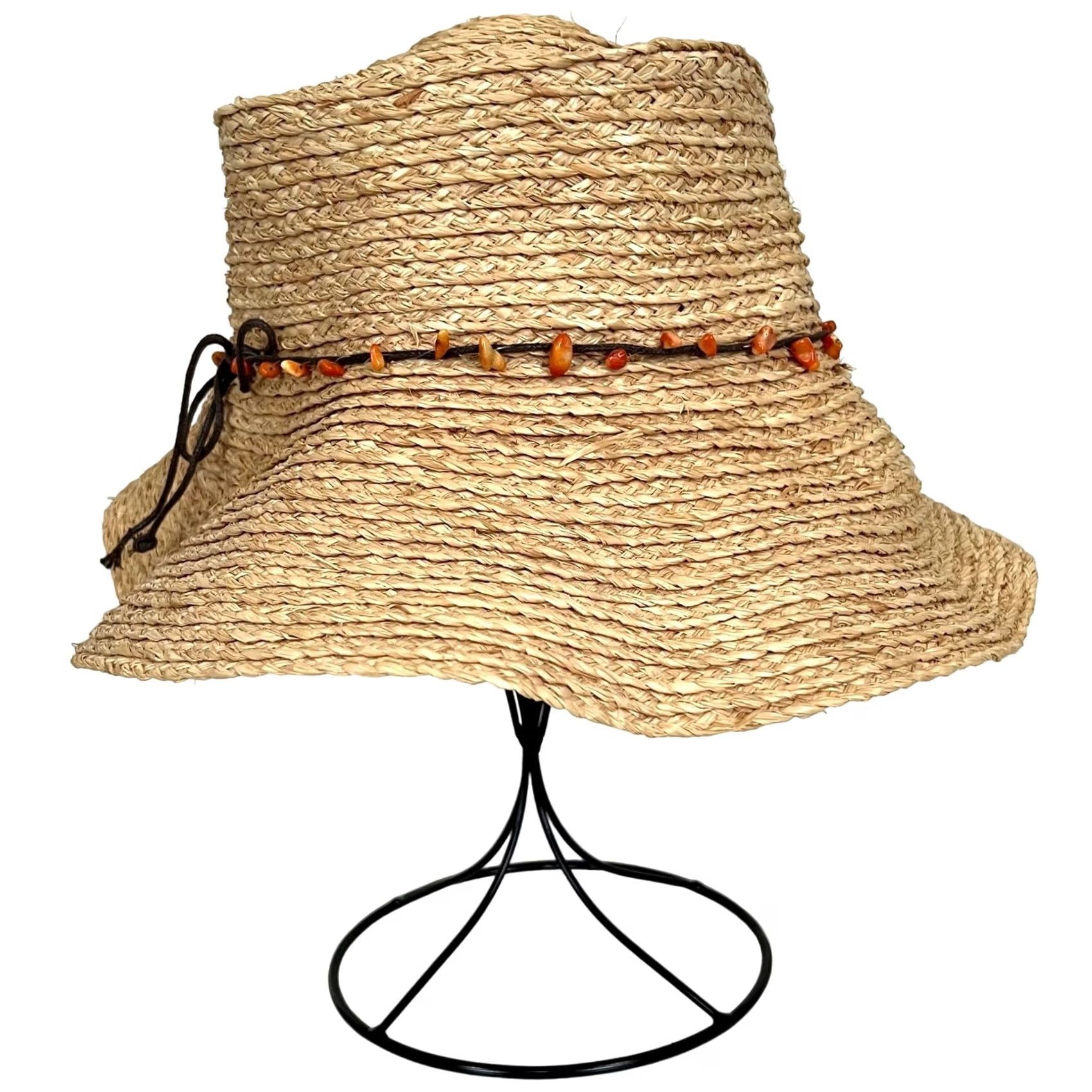 Blair Kooringal Women’s Straw Hat Beige Beaded Band Adjustable Blair Sun Hat Bucket Beaded Adjustable One Size Womens Size ONE SIZE - 6 Thumbnail