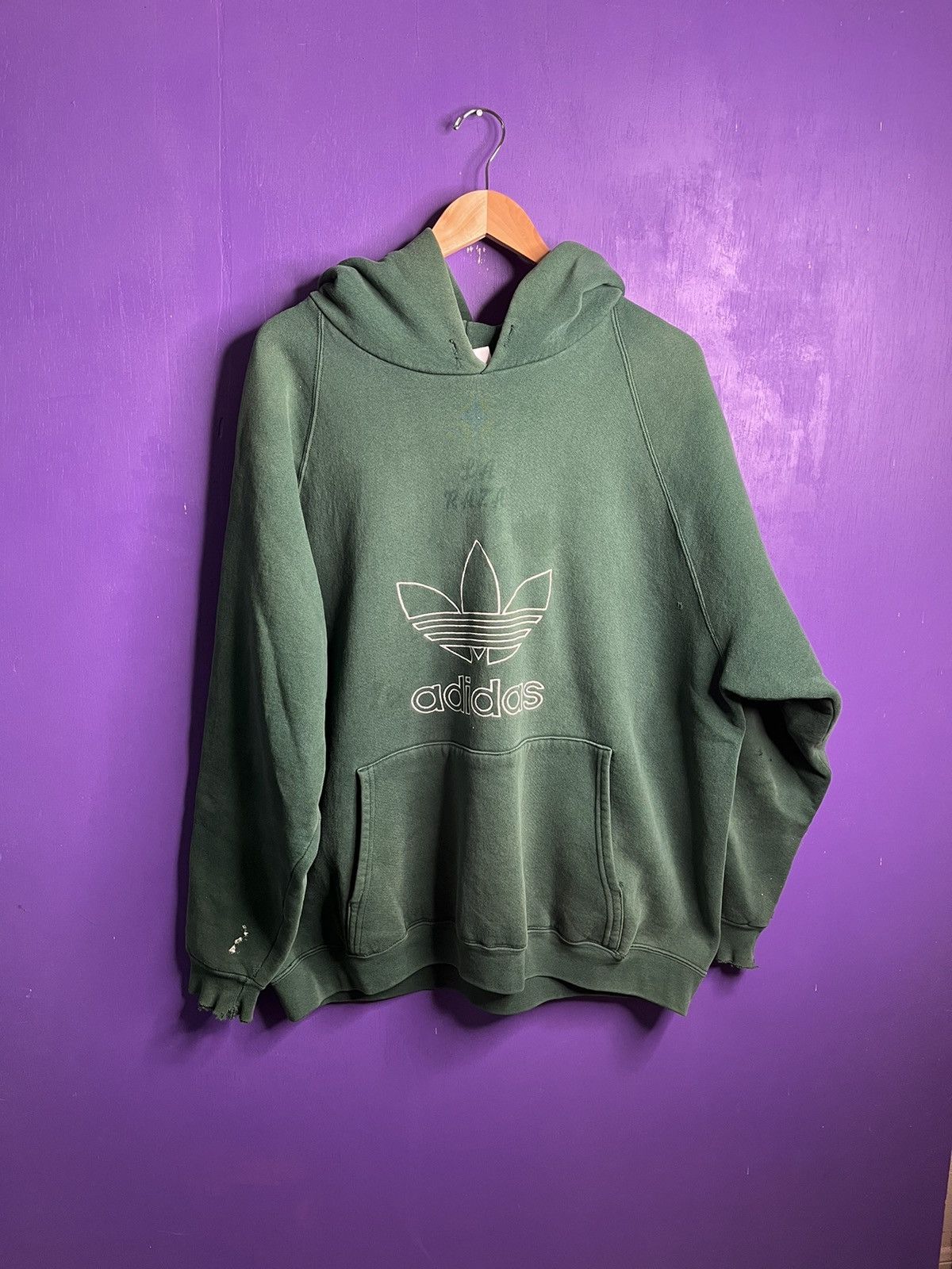 Adidas × Vintage Vintage 90s Adidas La raza center logo hoodie Size US XL / EU 56 / 4 - 1 Thumbnail