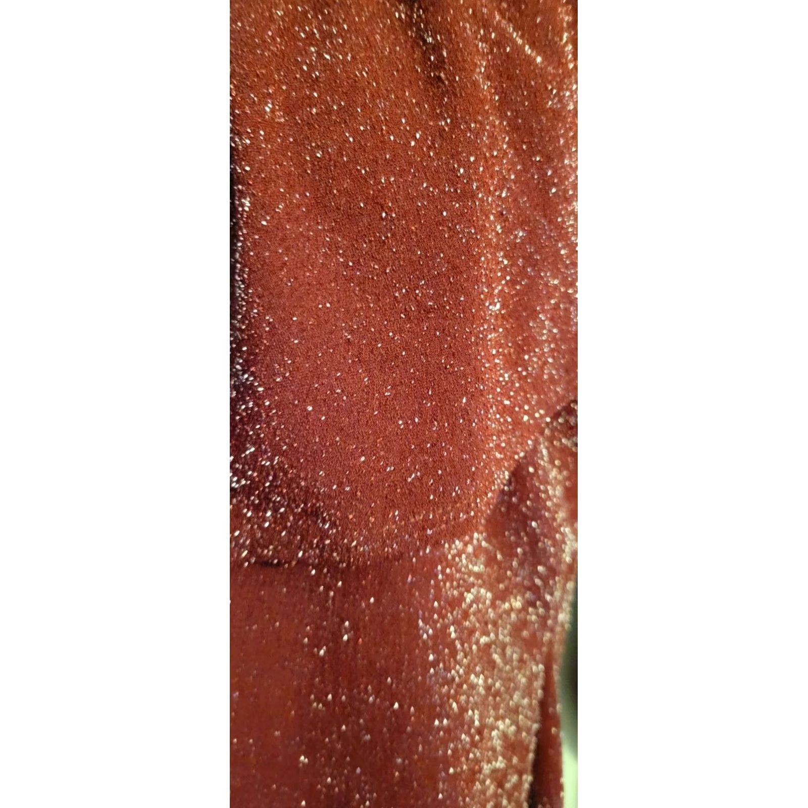 Vintage Love J Burgundy Sparkle One Shoulder Dress Bodycon Knee Length Ruffle 2XL Womens Plus Size Night Party Cocktail Holiday Festive Womens Dress Size XXL / US 16-18 / IT 52-54 - 3 Thumbnail