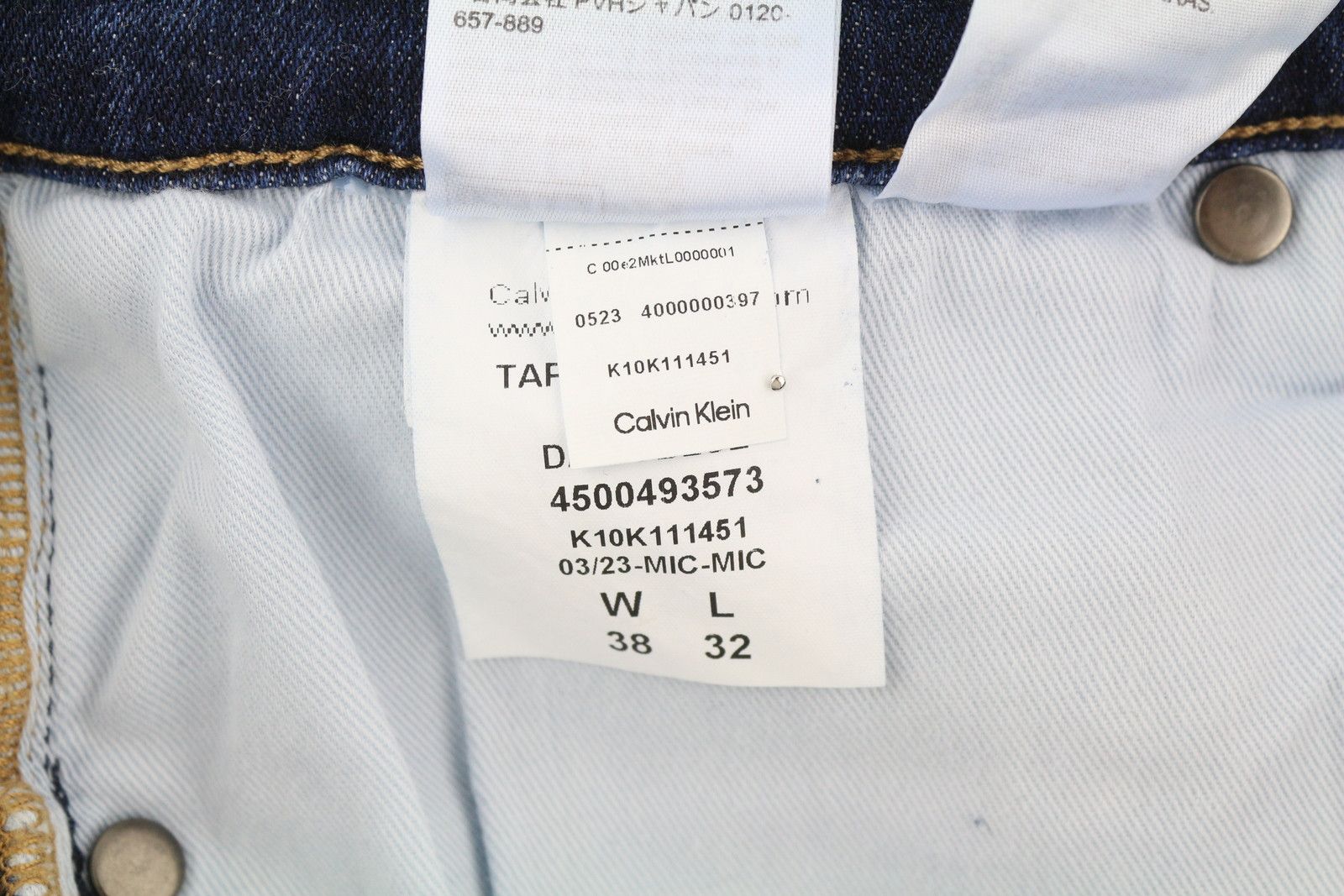 Calvin Klein TAPERED DARK BLUE W38/L32 Stretch Denim Jeans 84961 Size US 38 / EU 54 - 8 Thumbnail