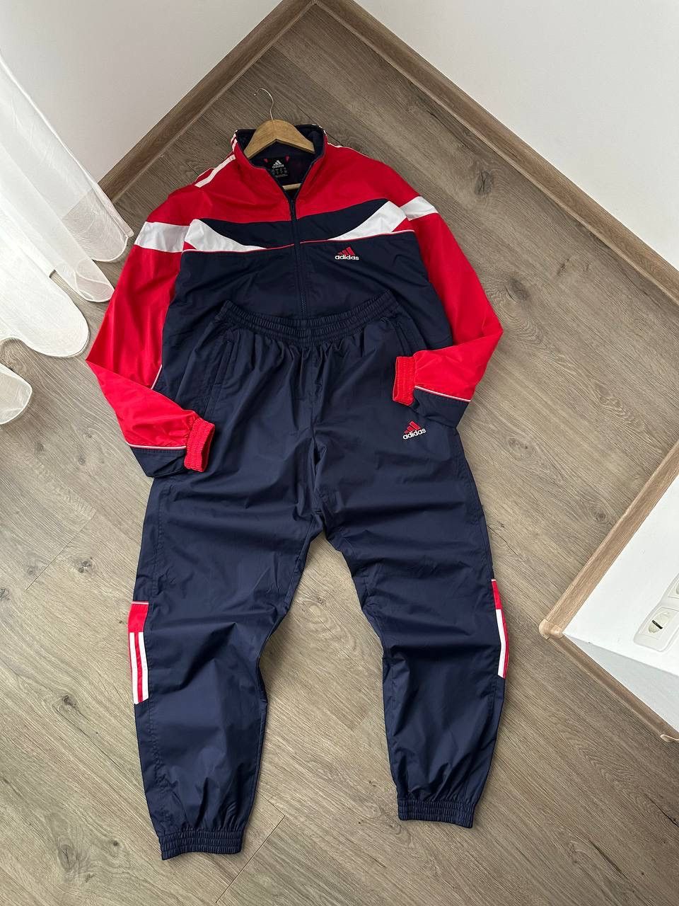 Adidas × Vintage Vintage Adidas Nylon Drill Sportswear Tracksuit Size 38R - 15 Thumbnail