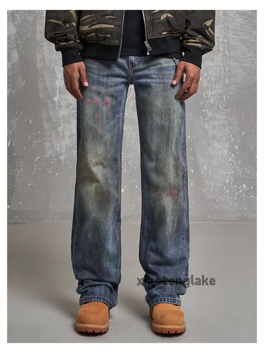 Jean × Vintage washed faded paint stain yuppie hiphop jeans Size US 32 / EU 48 - 1 Thumbnail