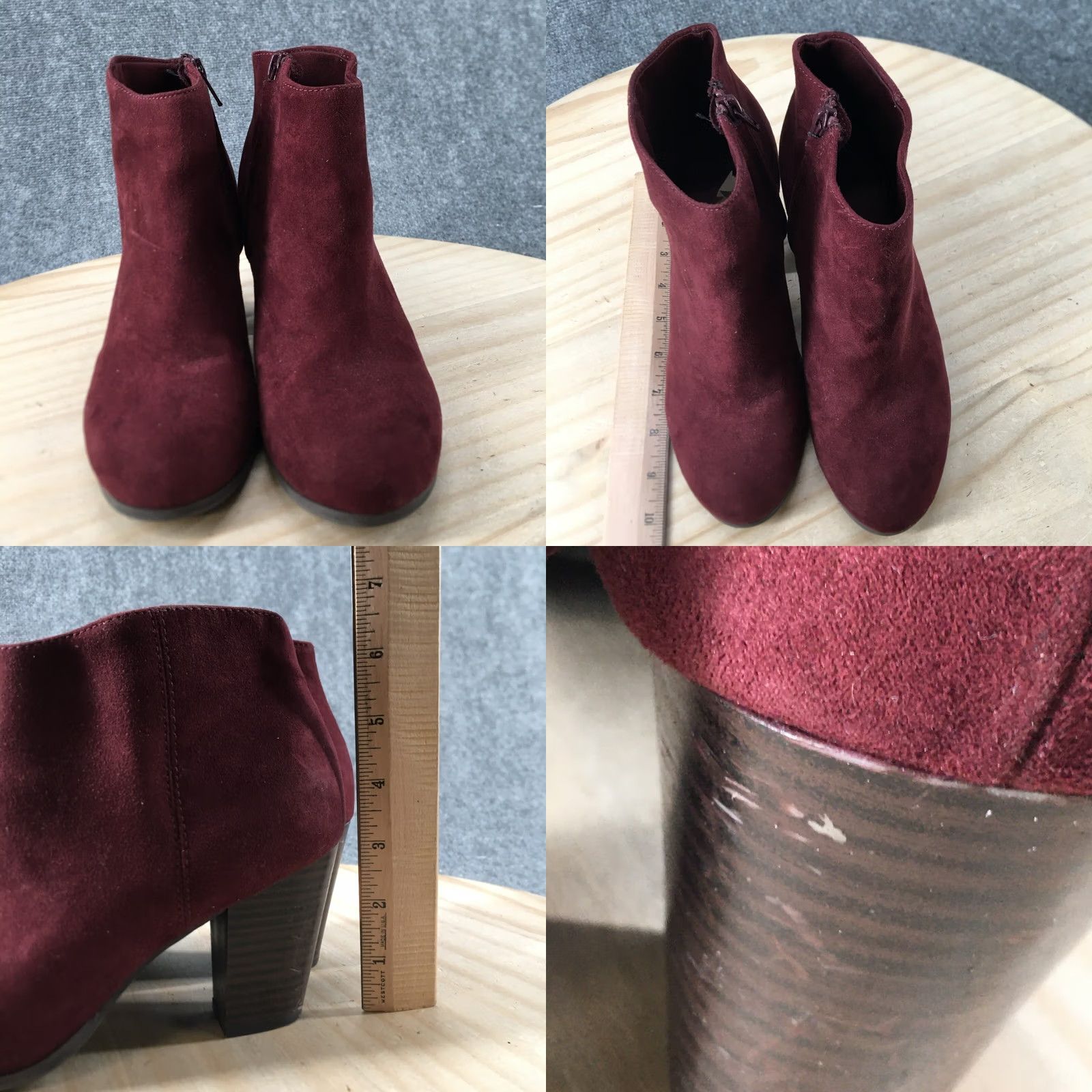 Old Navy Old Navy Boots Womens 8 Oxblood Ankle Booties Heels Red Faux Suede Leather Zip Size US 8 / IT 38 - 8 Thumbnail