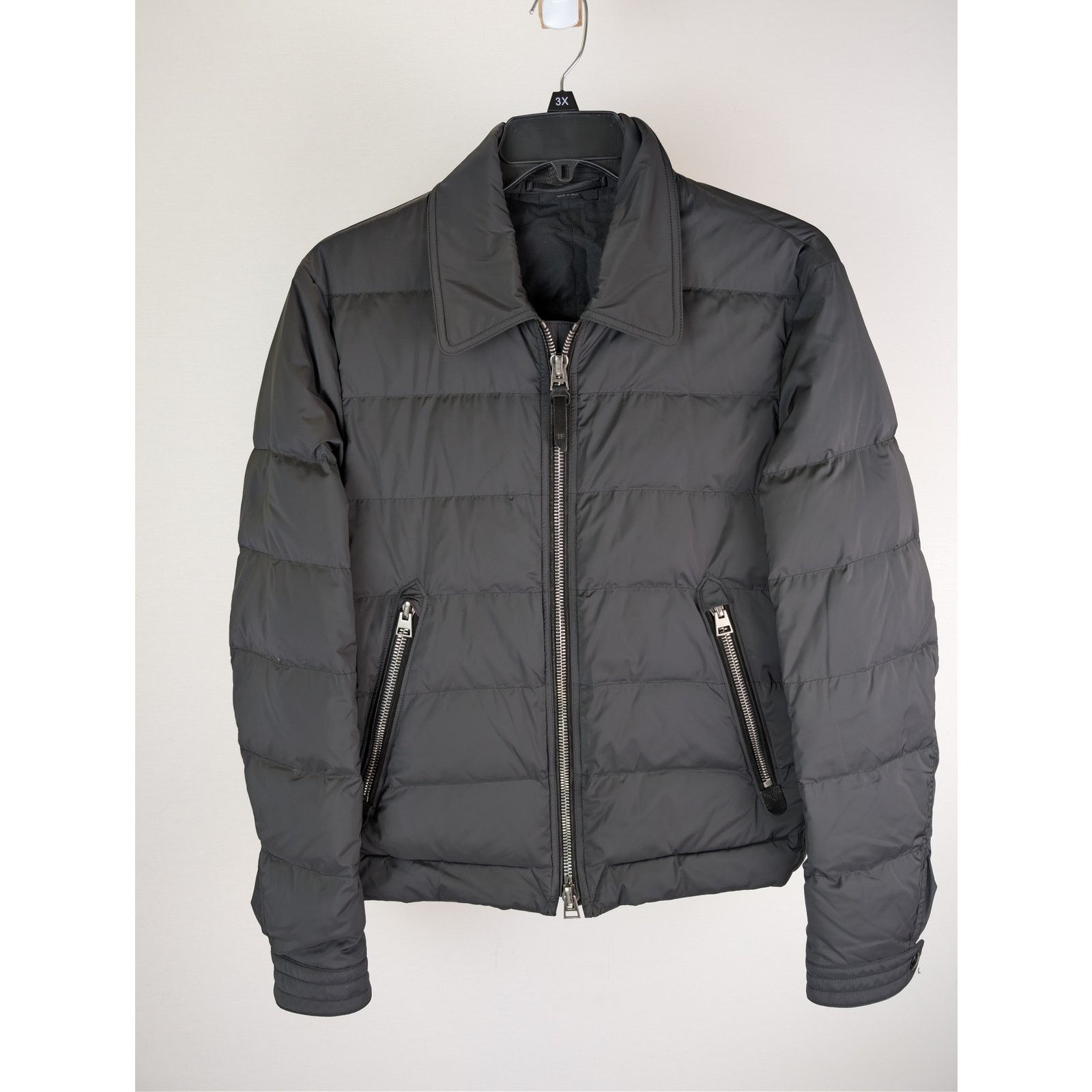 Tom Ford o1rshd1 CC20 Fit Leather-Trimmed Quilted Shell Down Jacket Size US M / EU 48-50 / 2 - 2 Thumbnail
