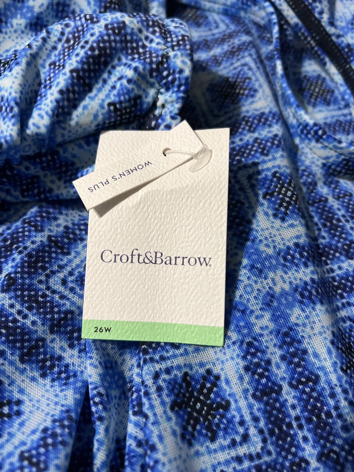 Croft & Barrow Croft & Barrow Blue Patterned Sleeveless Top Straps 26W Size ONE SIZE - 6 Thumbnail