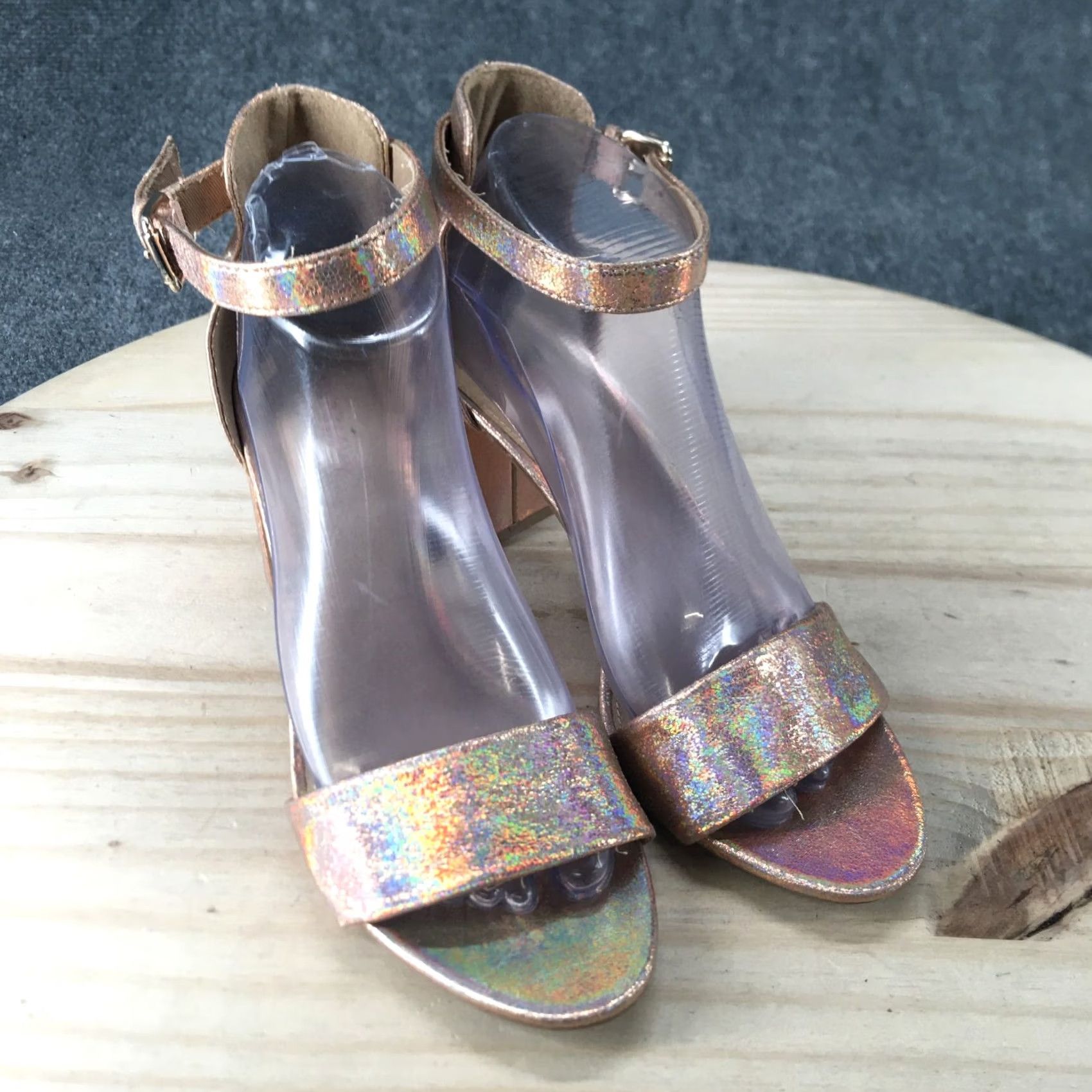 Old Navy Old Navy Sandal Womens 8 Rose Gold Ankle Strap Multicolor Block Heels Casual Size US 8 / IT 38 - 3 Thumbnail