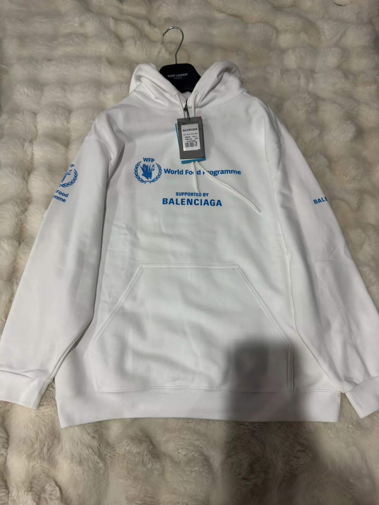 Balenciaga Balenciaga White Logo Hoodie Sweatshirt Size US XS / EU 42 / 0 - 1 Thumbnail