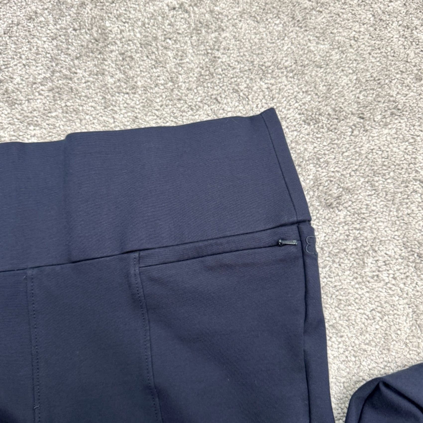 Vintage Betabrand Slim Skinny Dress Pants Womens Large Navy Blue Mid Rise Stretch Knit Shirts? Size 36" / US 14 / IT 50 - 5 Thumbnail