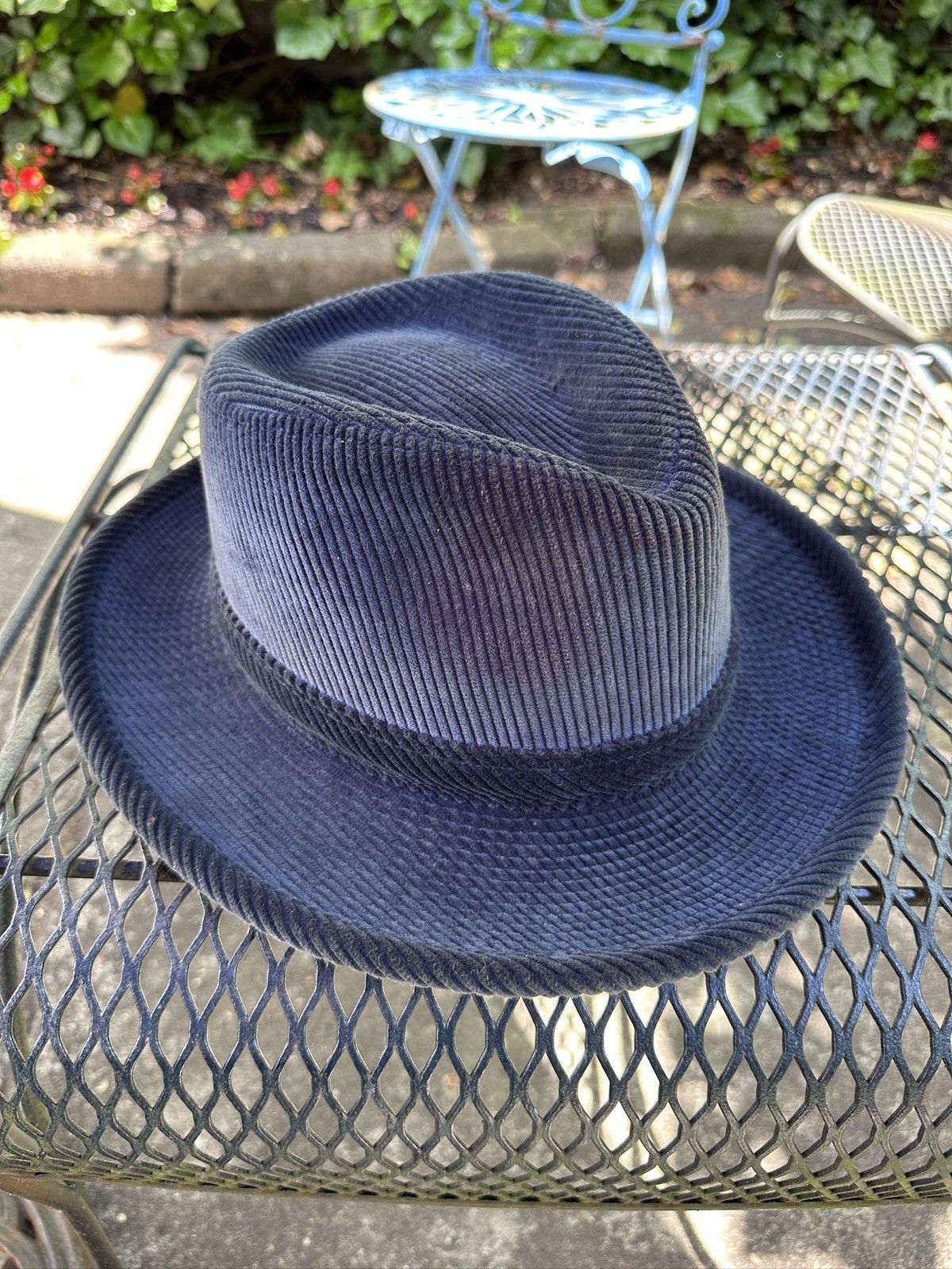 Pigalle Blue Corduroy Fedora Size ONE SIZE - 9 Thumbnail
