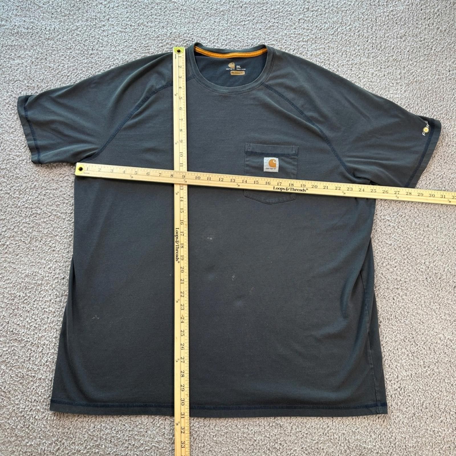 Carhartt Carhartt Force Relaxed Fit Pocket T Shirt Mens 2XL Charcoal Size US XXL / EU 58 / 5 - 2 Thumbnail