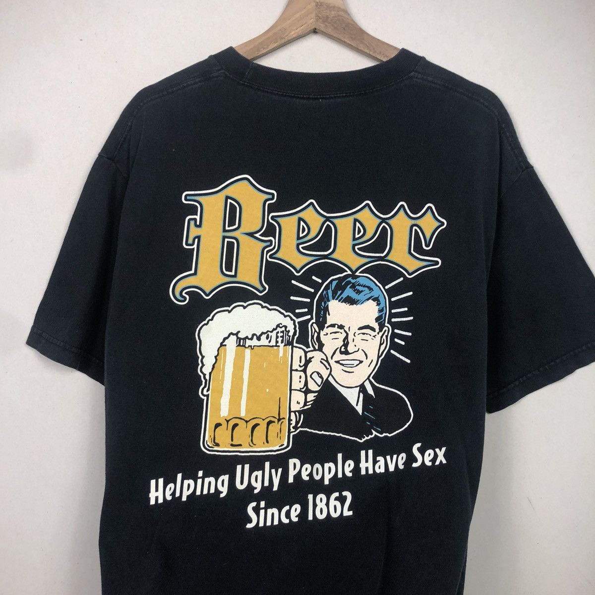 Budweiser Vintage 90a Beer Sex Quote Printed Tshirt Size US L / EU 52-54 / 3 - 4 Thumbnail