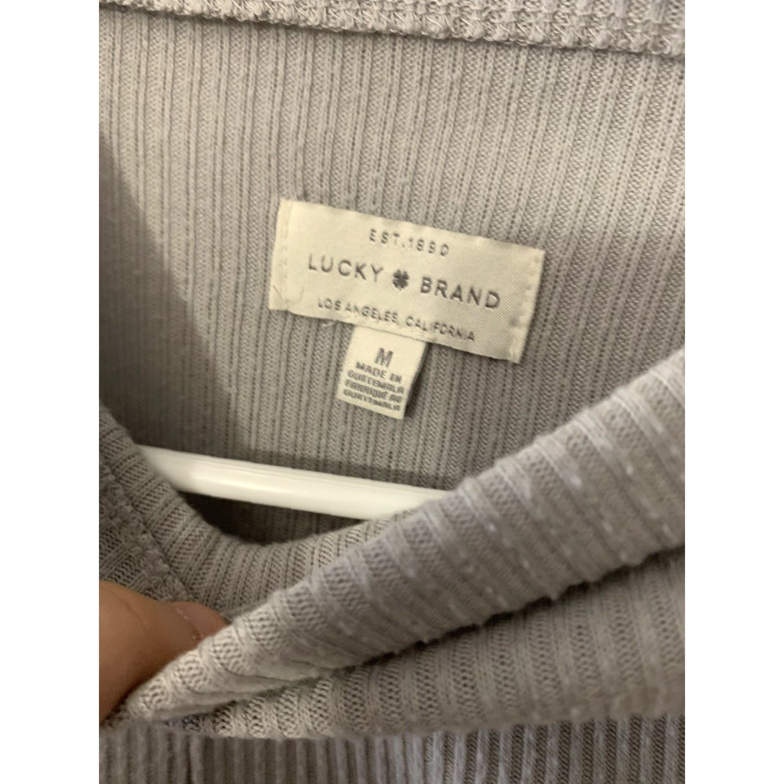 Lucky Brand VINTAGE Lucky Brand Sweater Shirt Womens M Grey High Low Turtleneck Ribbed Mock Winter Size M / US 6-8 / IT 42-44 - 2 Thumbnail
