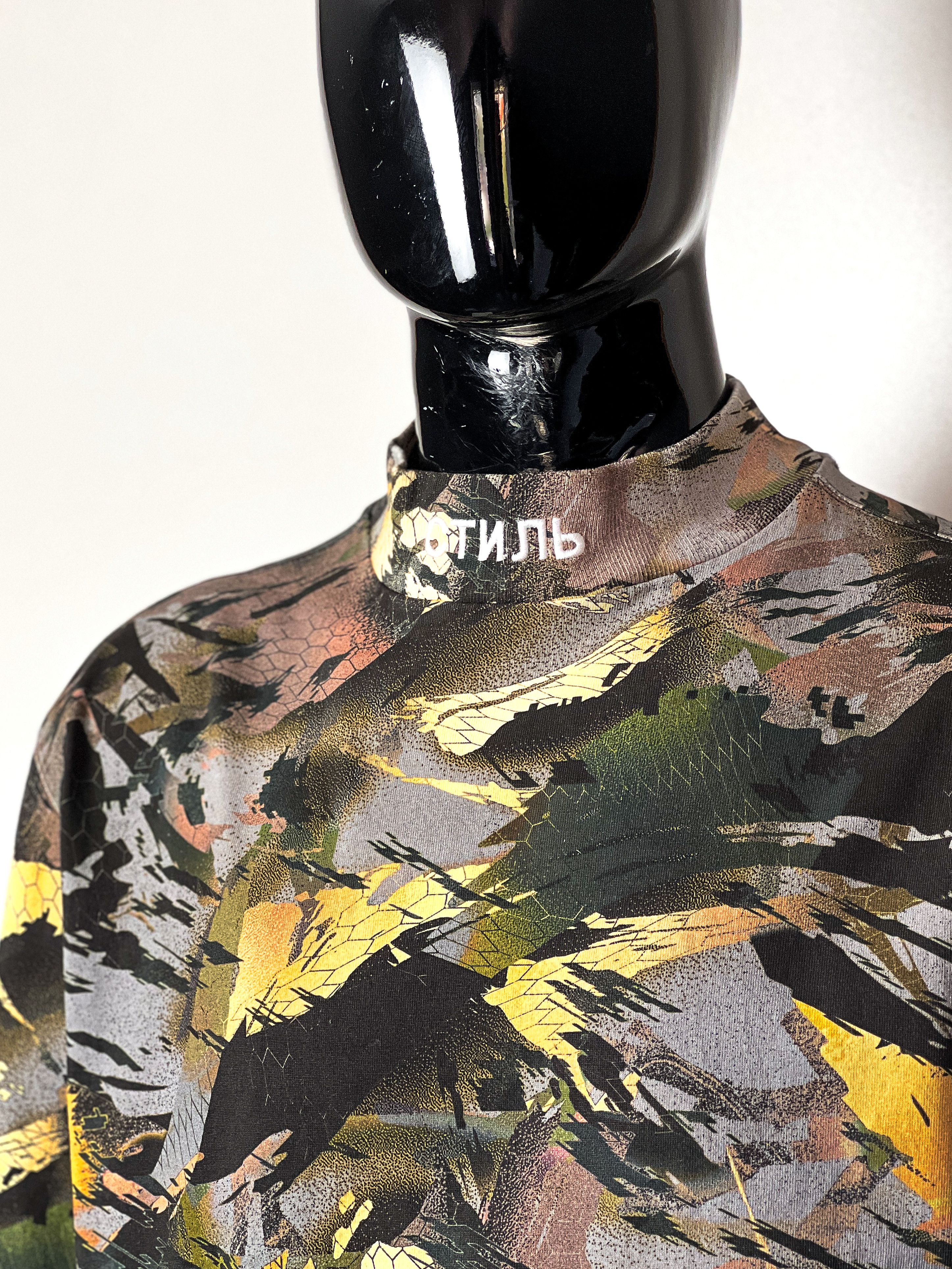 Heron Preston Heron Preston Multicolor Camo Style Turtleneck T-Shirt Size US M / EU 48-50 / 2 - 11 Thumbnail