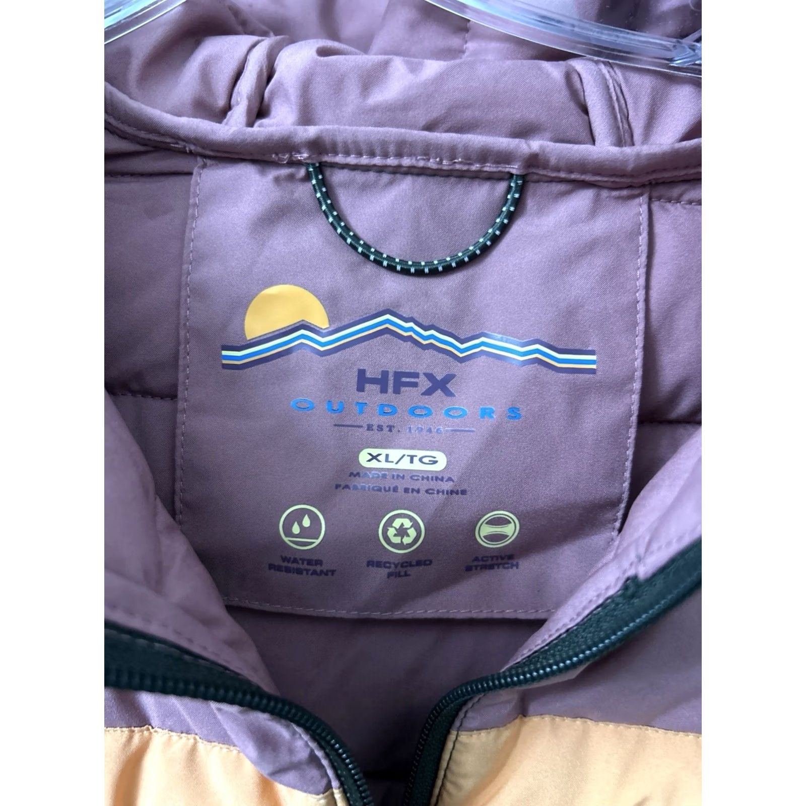 Vintage HFX Outdoors Puffer Jacket Womens XL Green Retro Stripe Hooded Water Resistant Size XL / US 12-14 / IT 48-50 - 7 Thumbnail