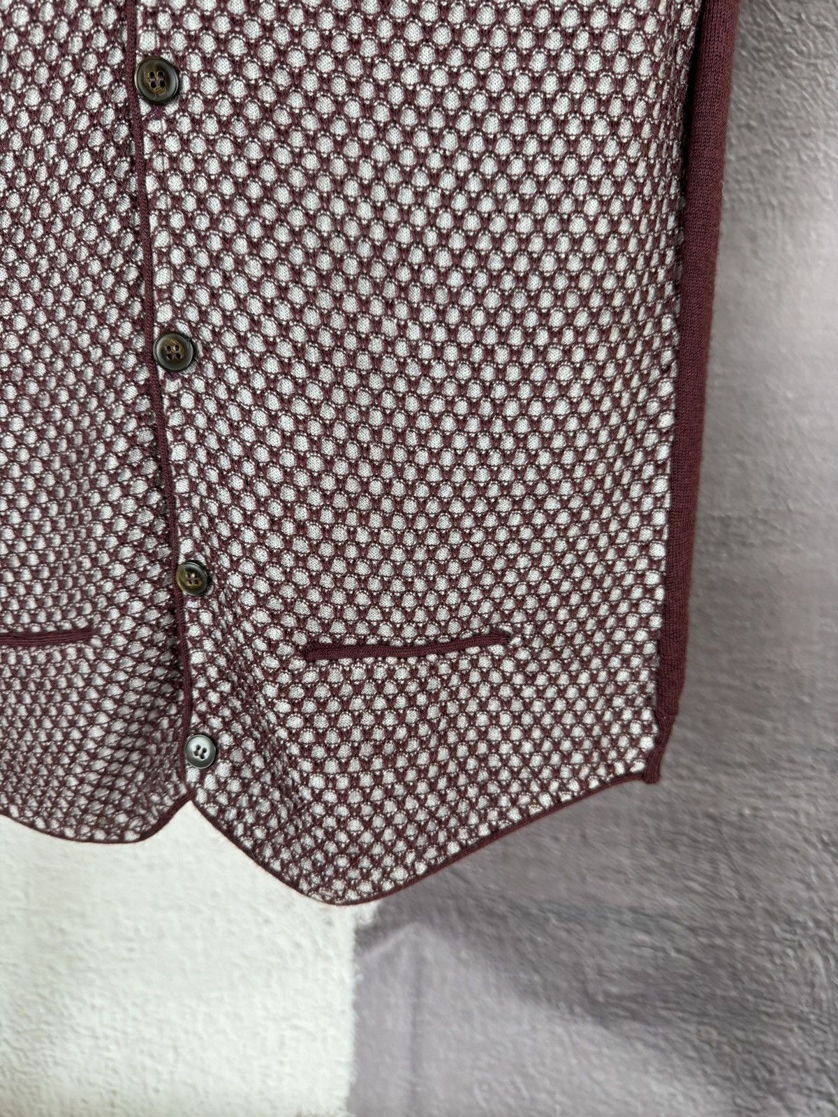 L.B.M. 1911 L.B.M 1911 Red Burgundy Wool Button Up Knitted vest gilet Size US L / EU 52-54 / 3 - 7 Thumbnail