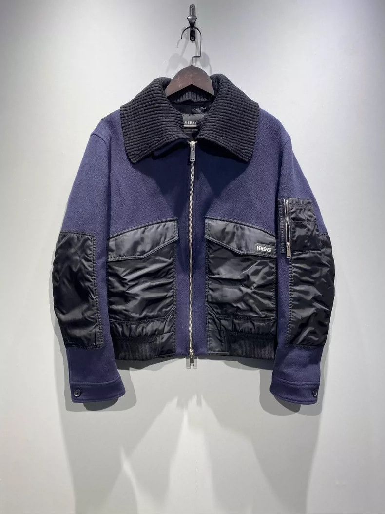 Versace Versace Wool nylon jacket coat Size L / US 10 / IT 46 - 1 Thumbnail